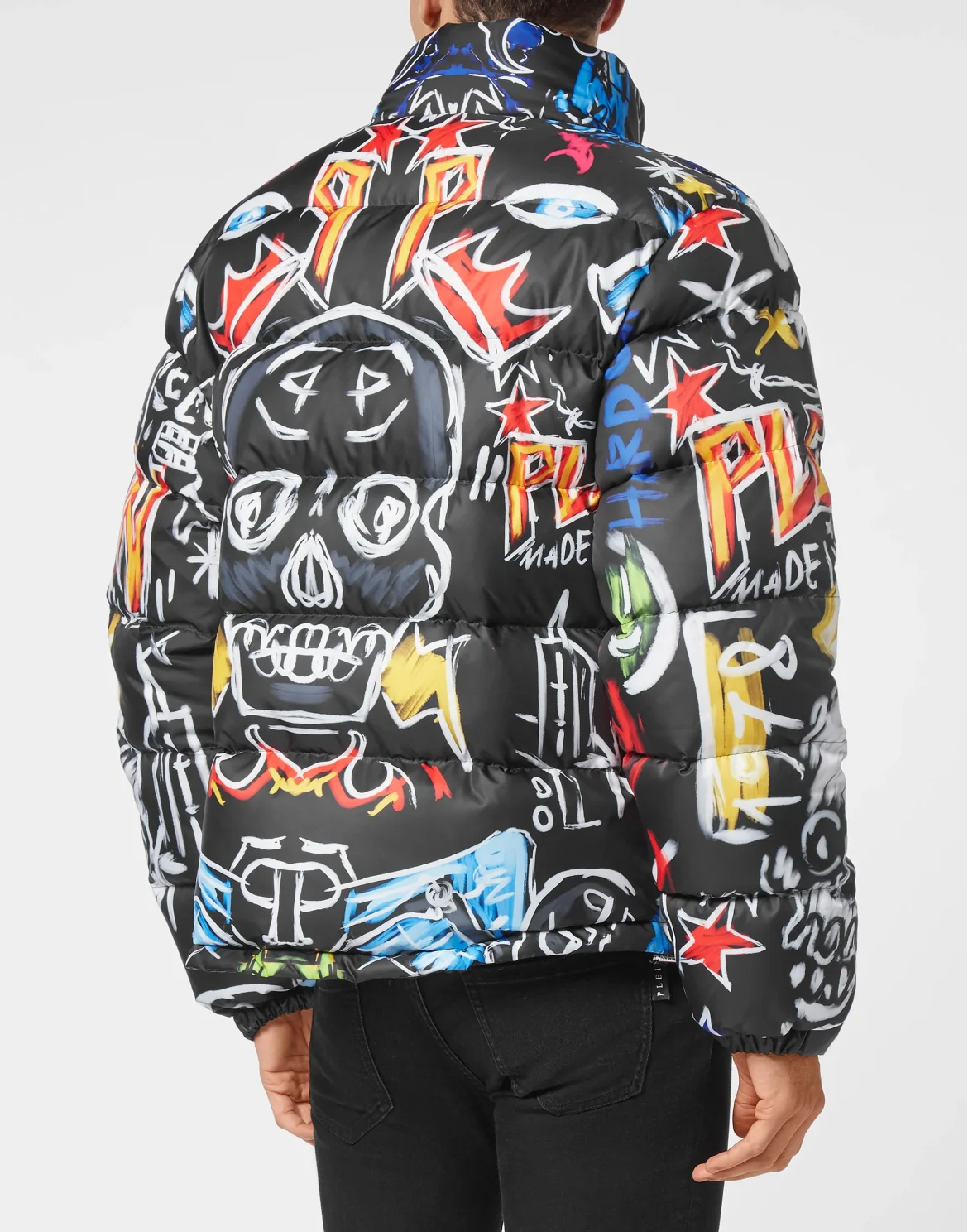 Down Puffer Jacket Skull and Plein, цвет: Черный