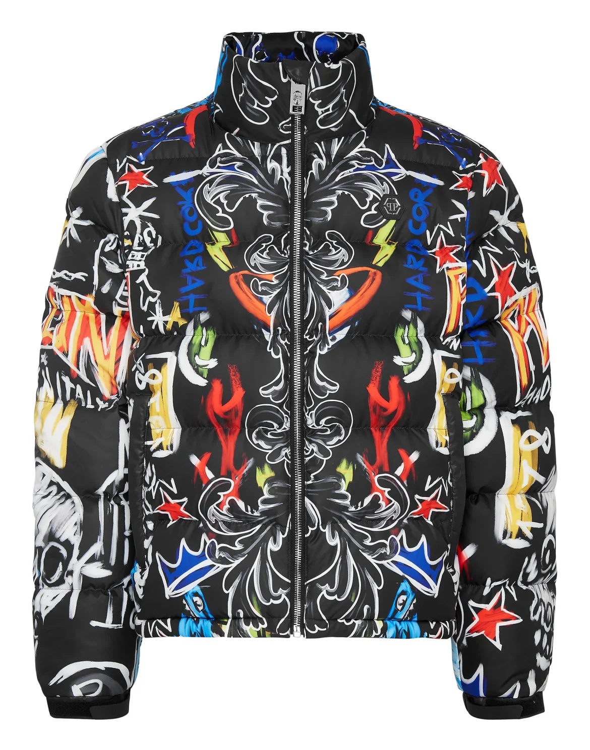 Down Puffer Jacket Skull and Plein, цвет: Черный