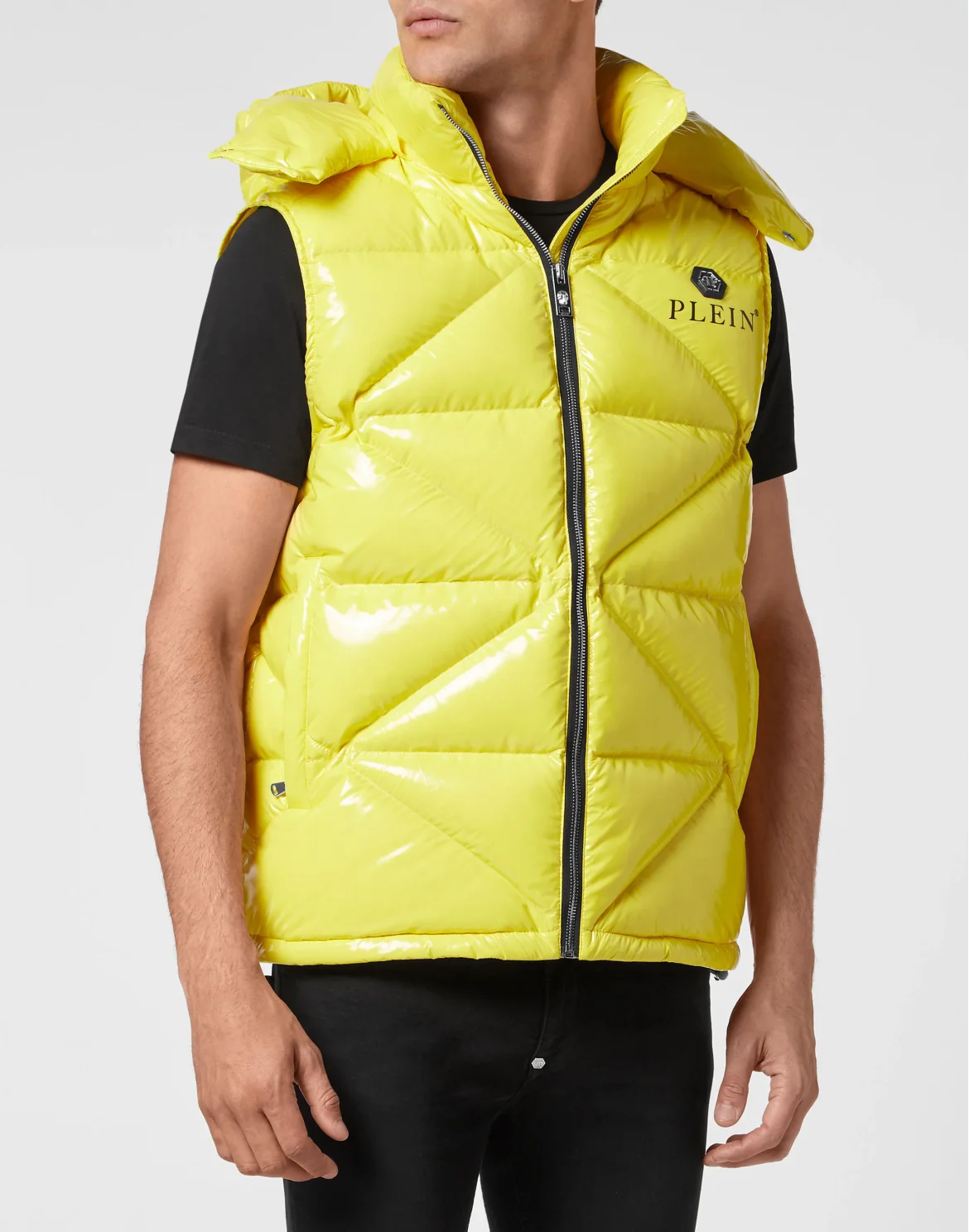 Sleeveless Quilted Down Jacket, цвет: Желтый
