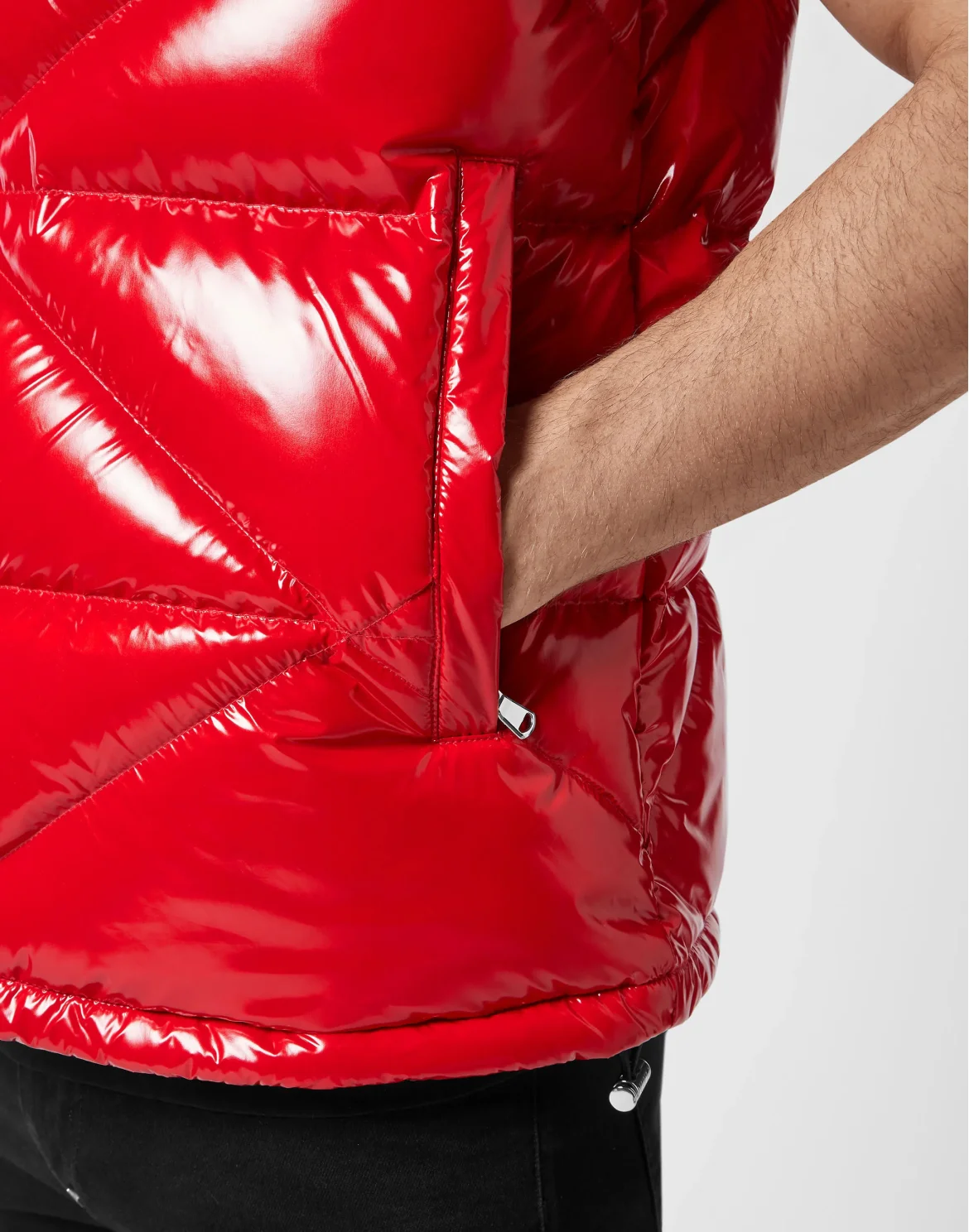 Sleeveless Quilted Down Jacket, цвет: Красный
