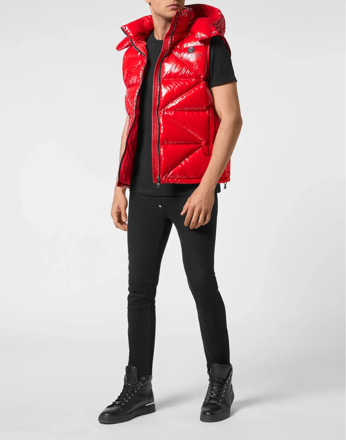 Sleeveless Quilted Down Jacket, цвет: Красный