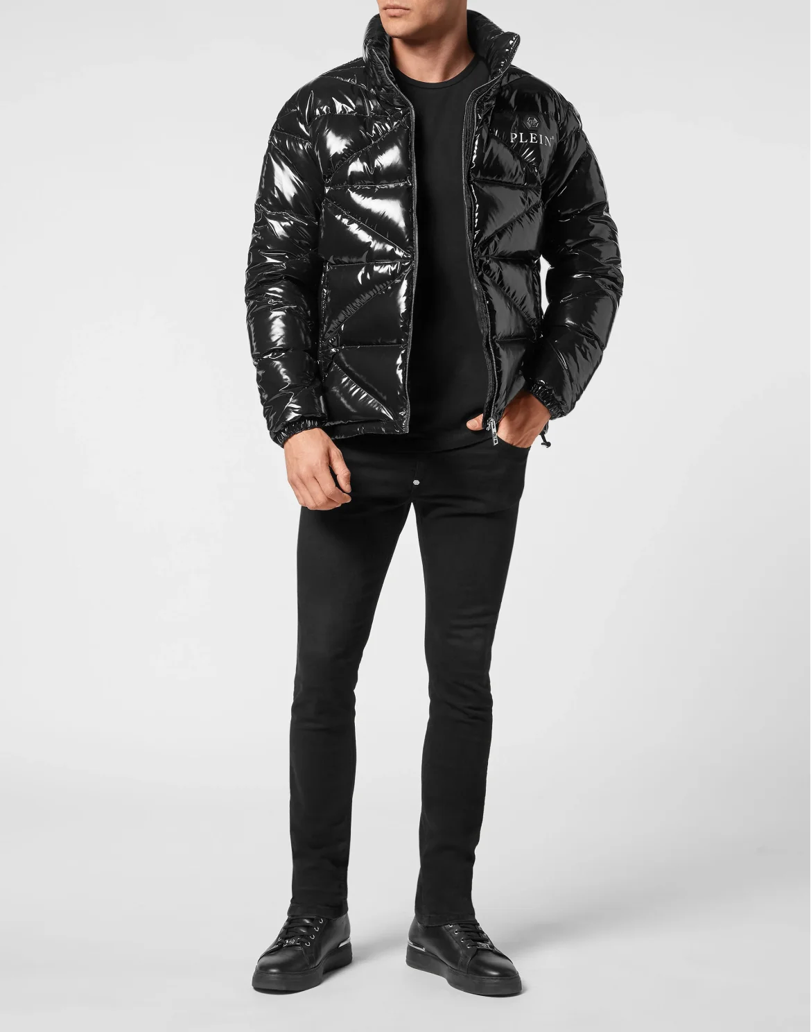 Quilted Down Jacket Hexagon, цвет: Черный