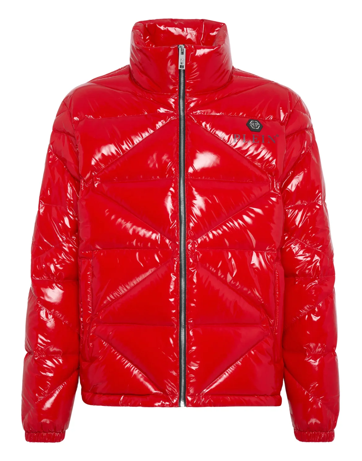 Quilted Down Jacket Hexagon, цвет: Красный