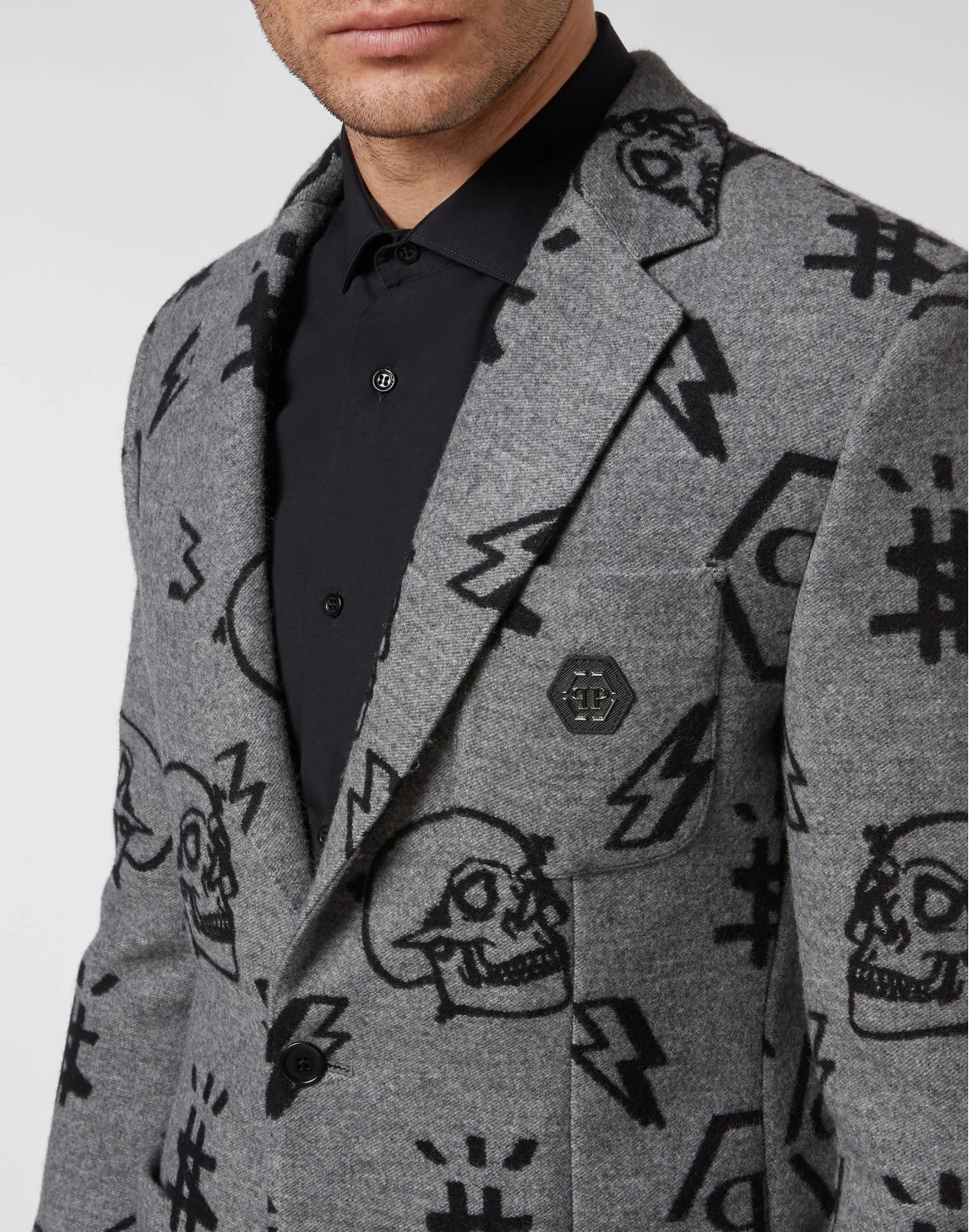 Blazer Gigolò fit Skull and Plein, цвет: Серый