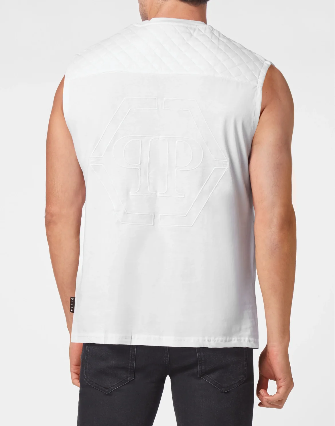 Sleeveless T-shirt Round Neck Hexagon, цвет: Белый