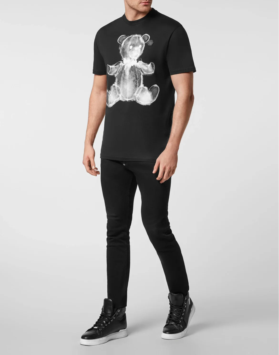 T-shirt Round Neck SS Teddy Bear, цвет: Черный