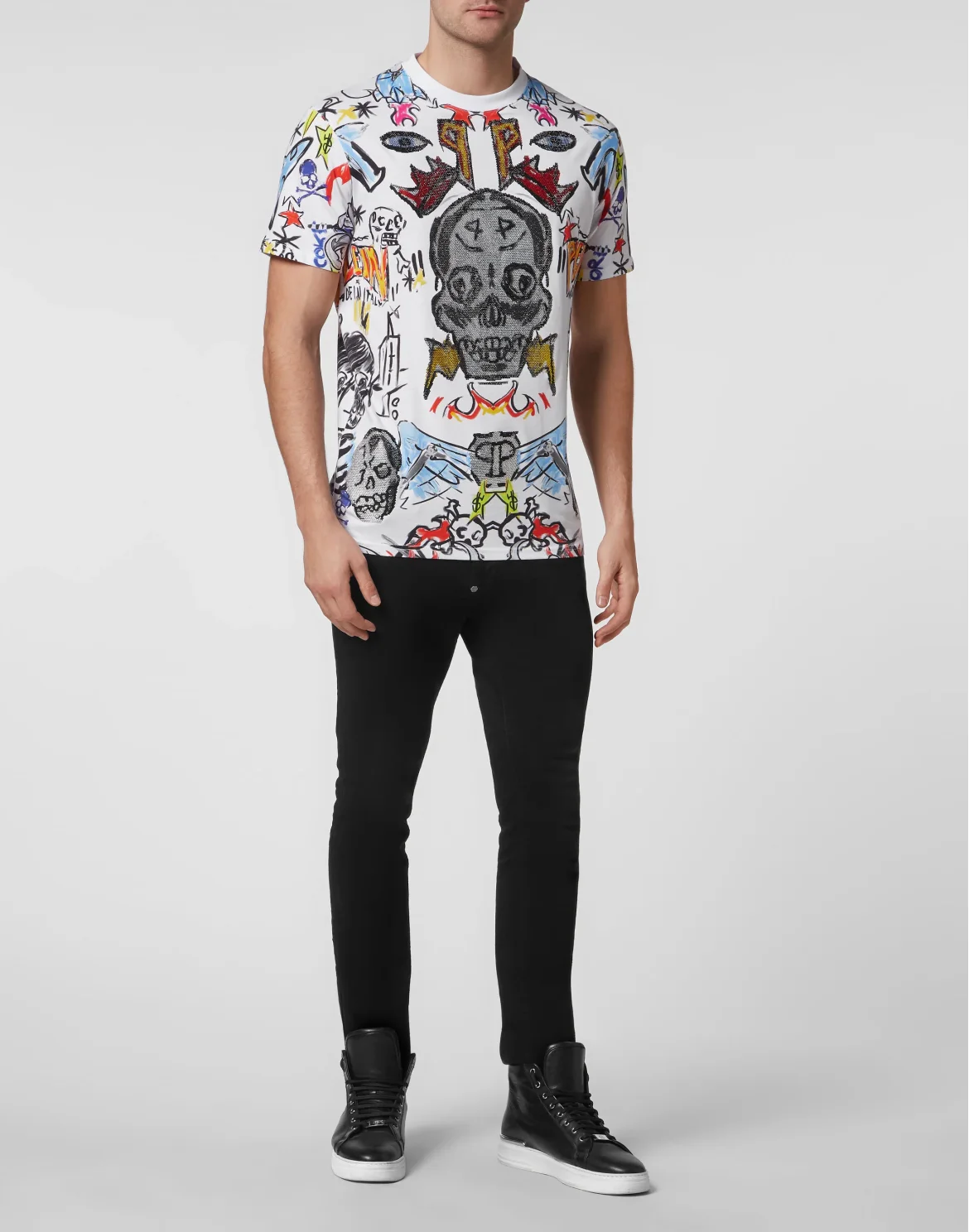 T-shirt Round Neck SS with Crystals, цвет: Белый