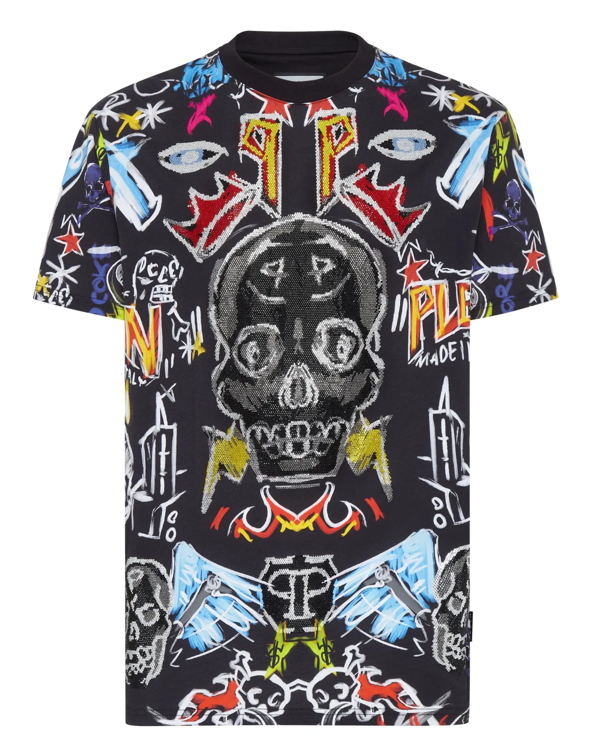 T-shirt Round Neck SS with Crystals, цвет: Черный