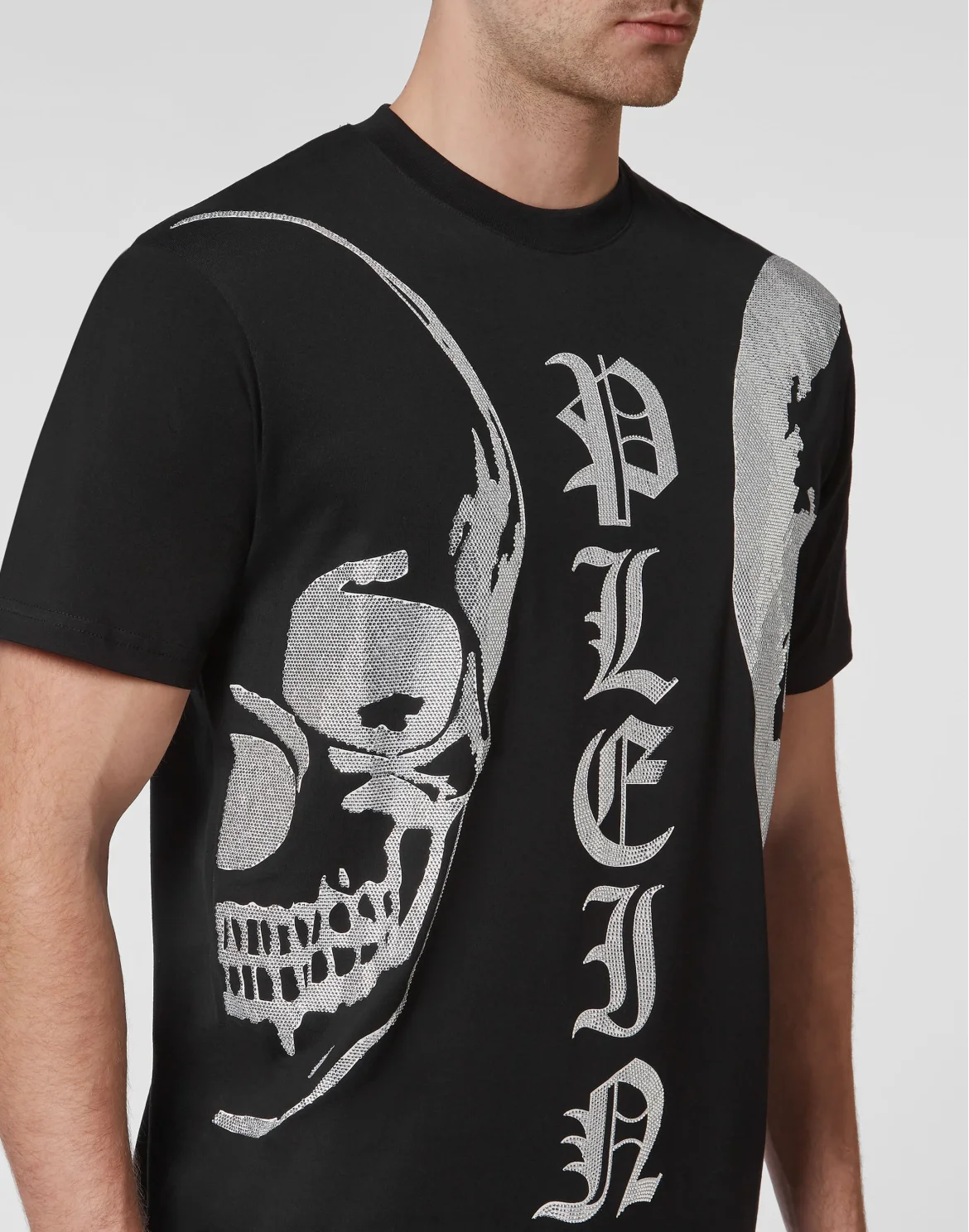 T-shirt Round Neck SS with Crystals, цвет: Черный