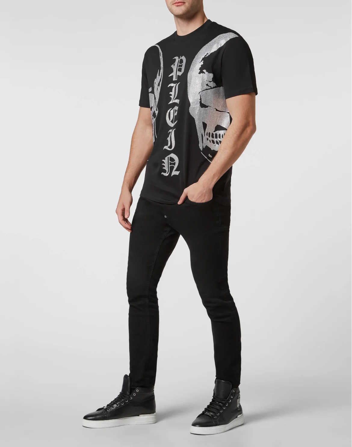 T-shirt Round Neck SS with Crystals, цвет: Черный
