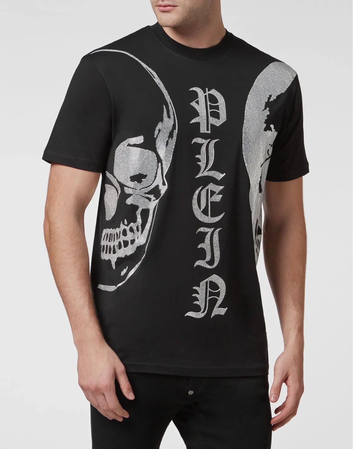 T-shirt Round Neck SS with Crystals, цвет: Черный