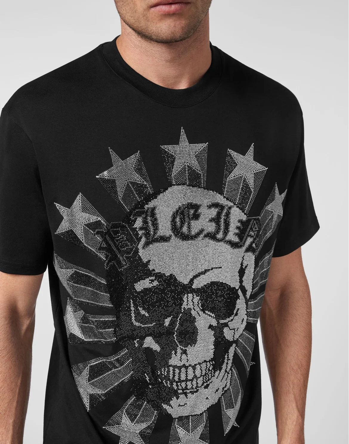 T-shirt Round Neck SS with Crystals, цвет: Черный