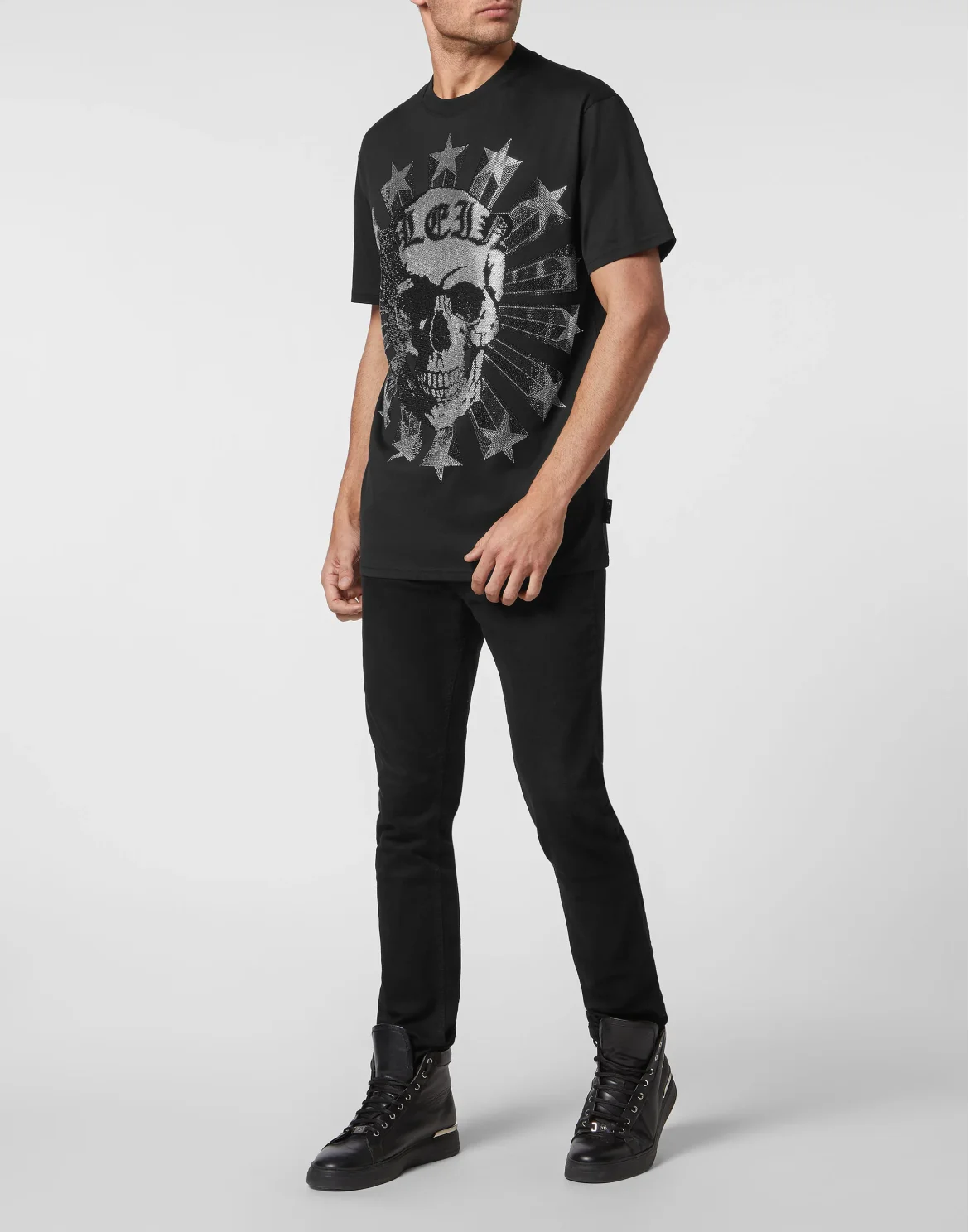 T-shirt Round Neck SS with Crystals, цвет: Черный