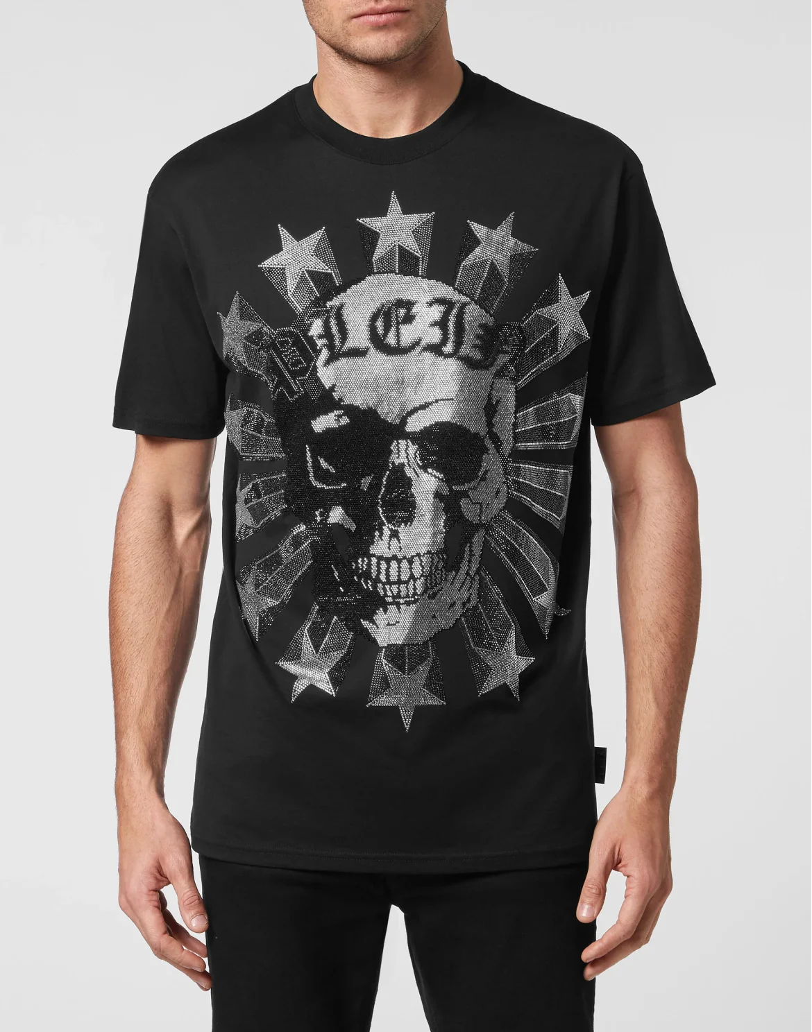 T-shirt Round Neck SS with Crystals, цвет: Черный