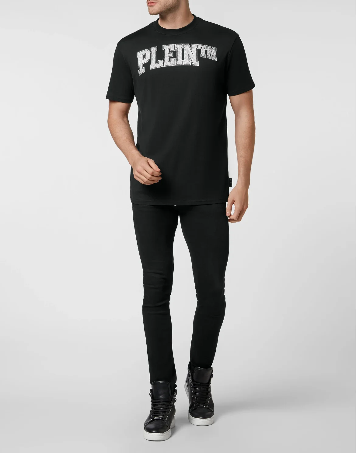 T-shirt Round Neck SS with Crystals, цвет: Черный