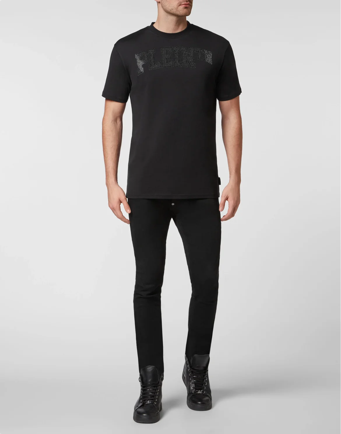 T-shirt Round Neck SS with Crystals, цвет: Черный