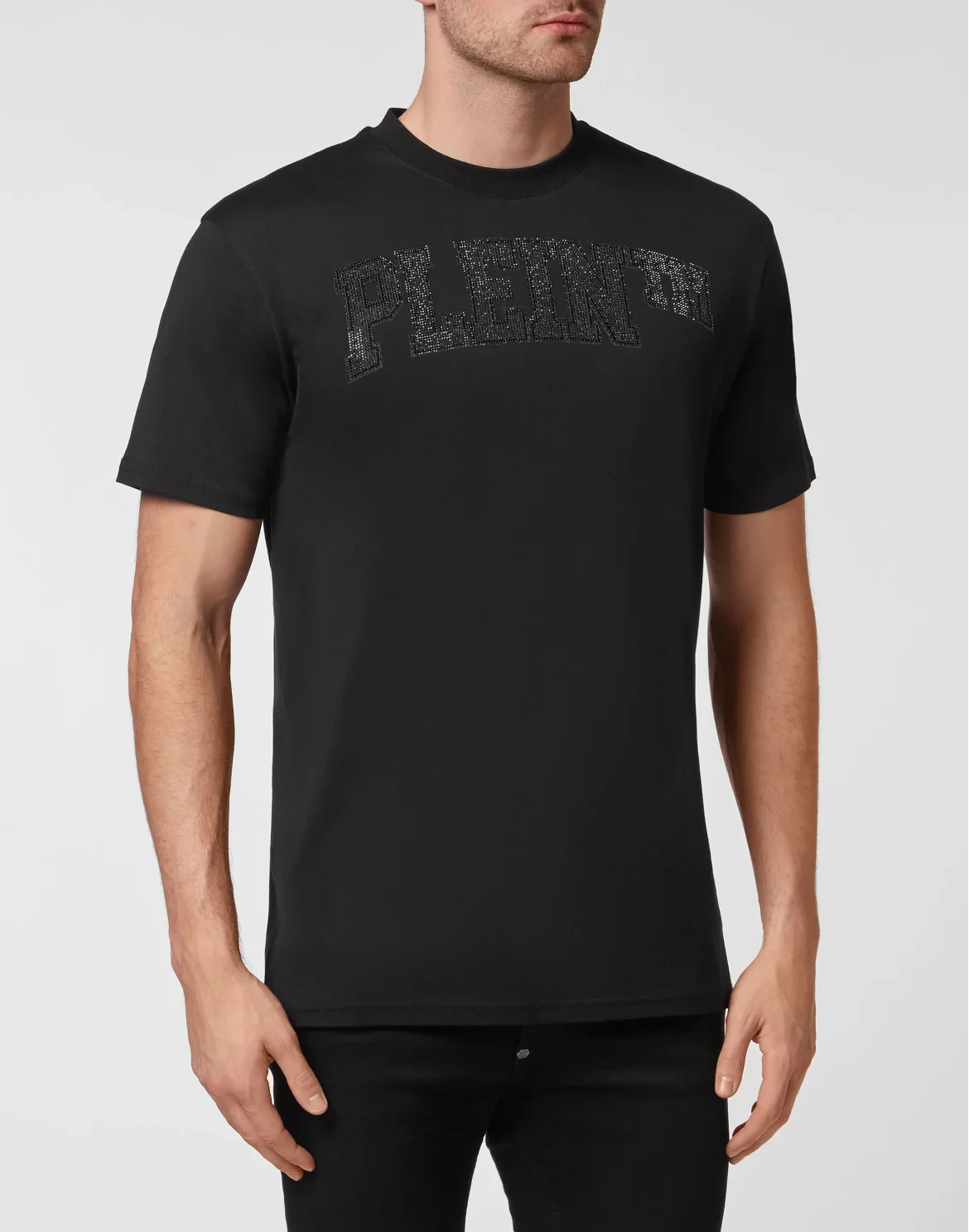 T-shirt Round Neck SS with Crystals, цвет: Черный