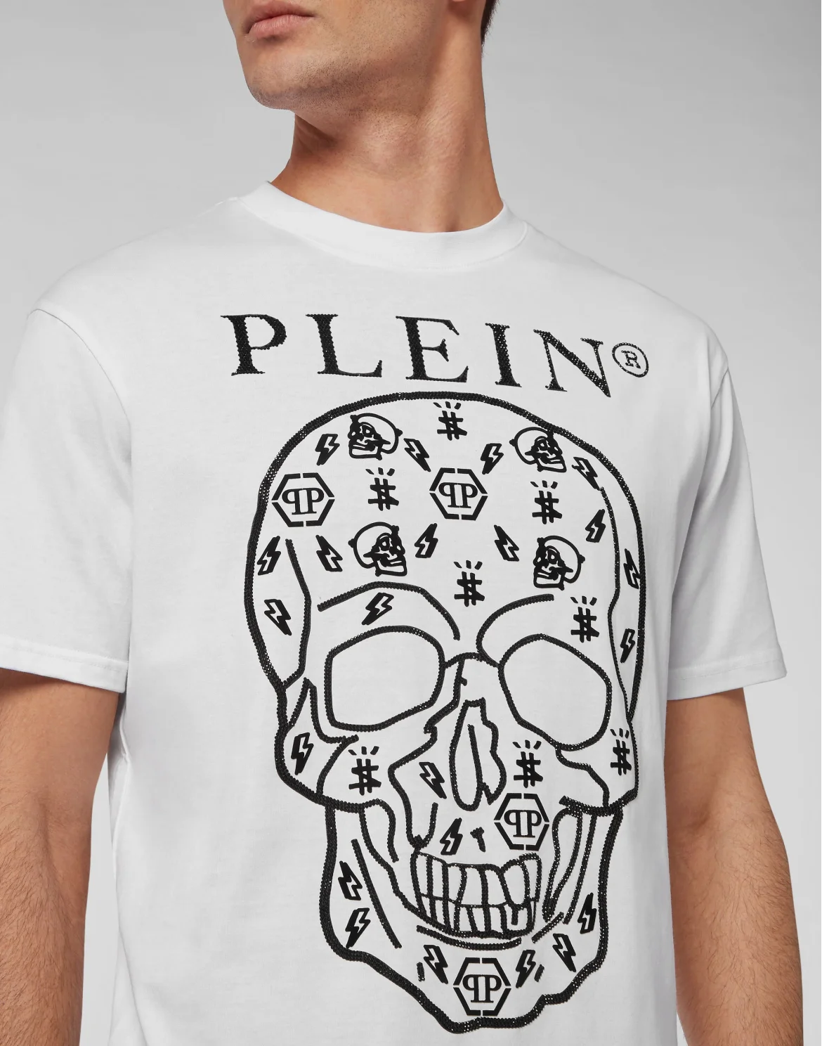 T-shirt Round Neck SS with Crystals, цвет: Белый