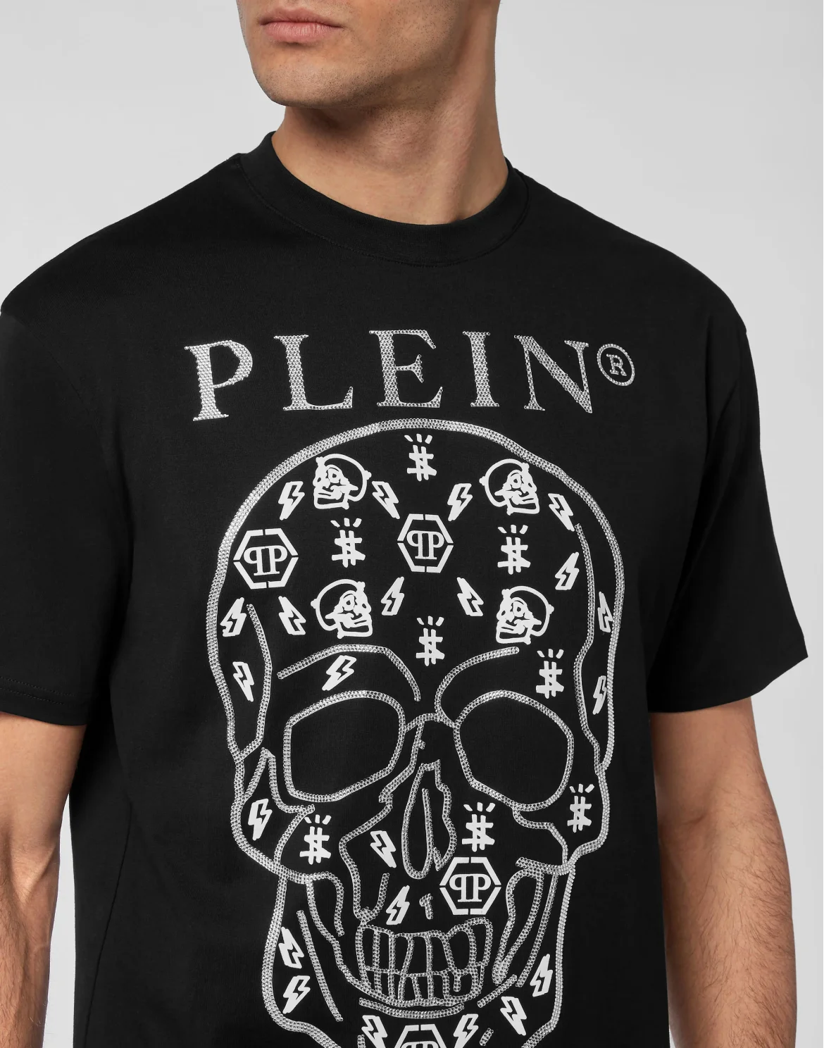 T-shirt Round Neck SS with Crystals, цвет: Черный