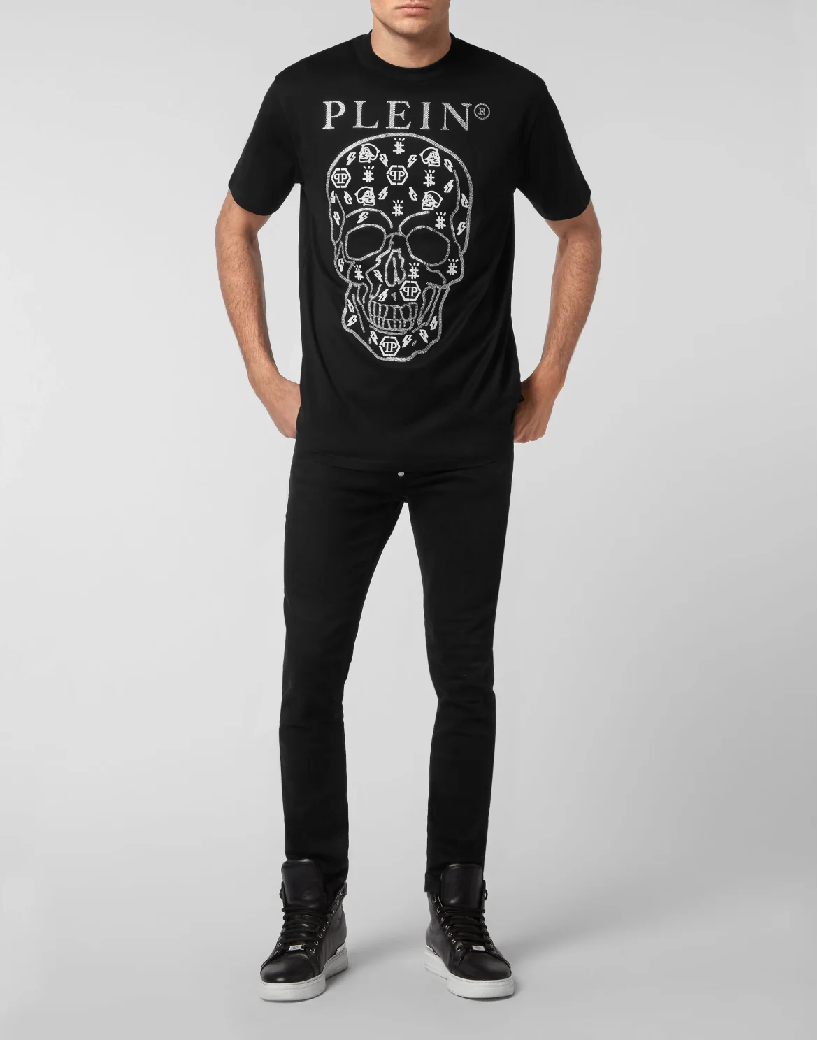 T-shirt Round Neck SS with Crystals, цвет: Черный