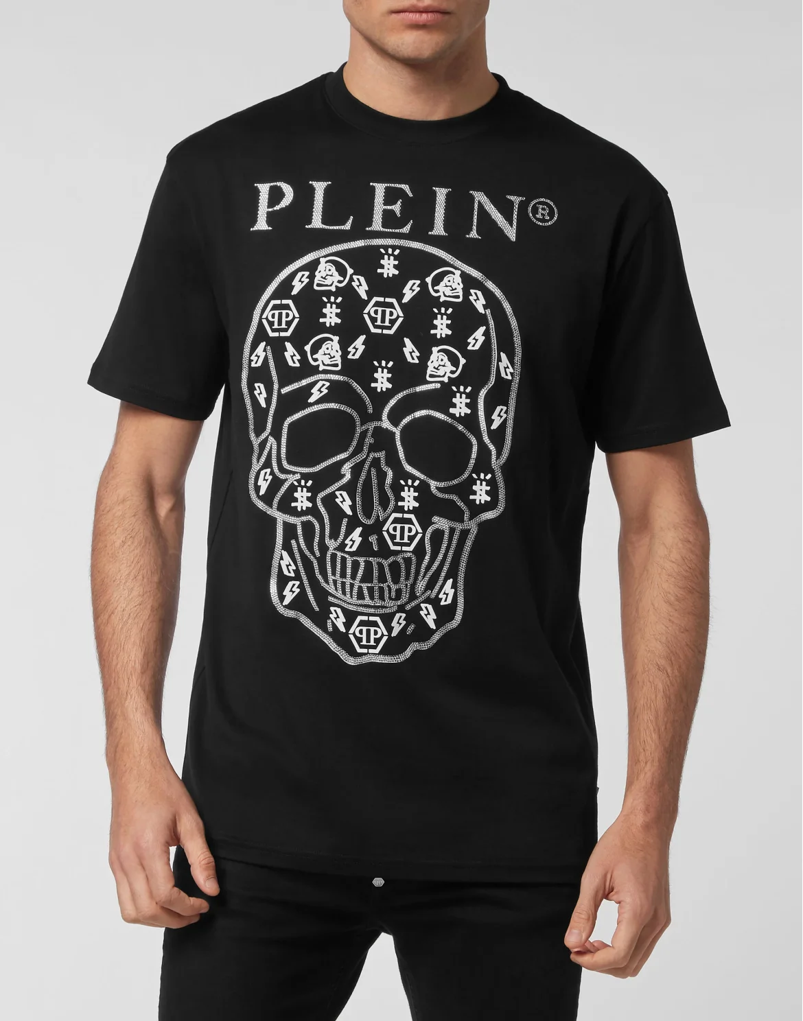 T-shirt Round Neck SS with Crystals, цвет: Черный