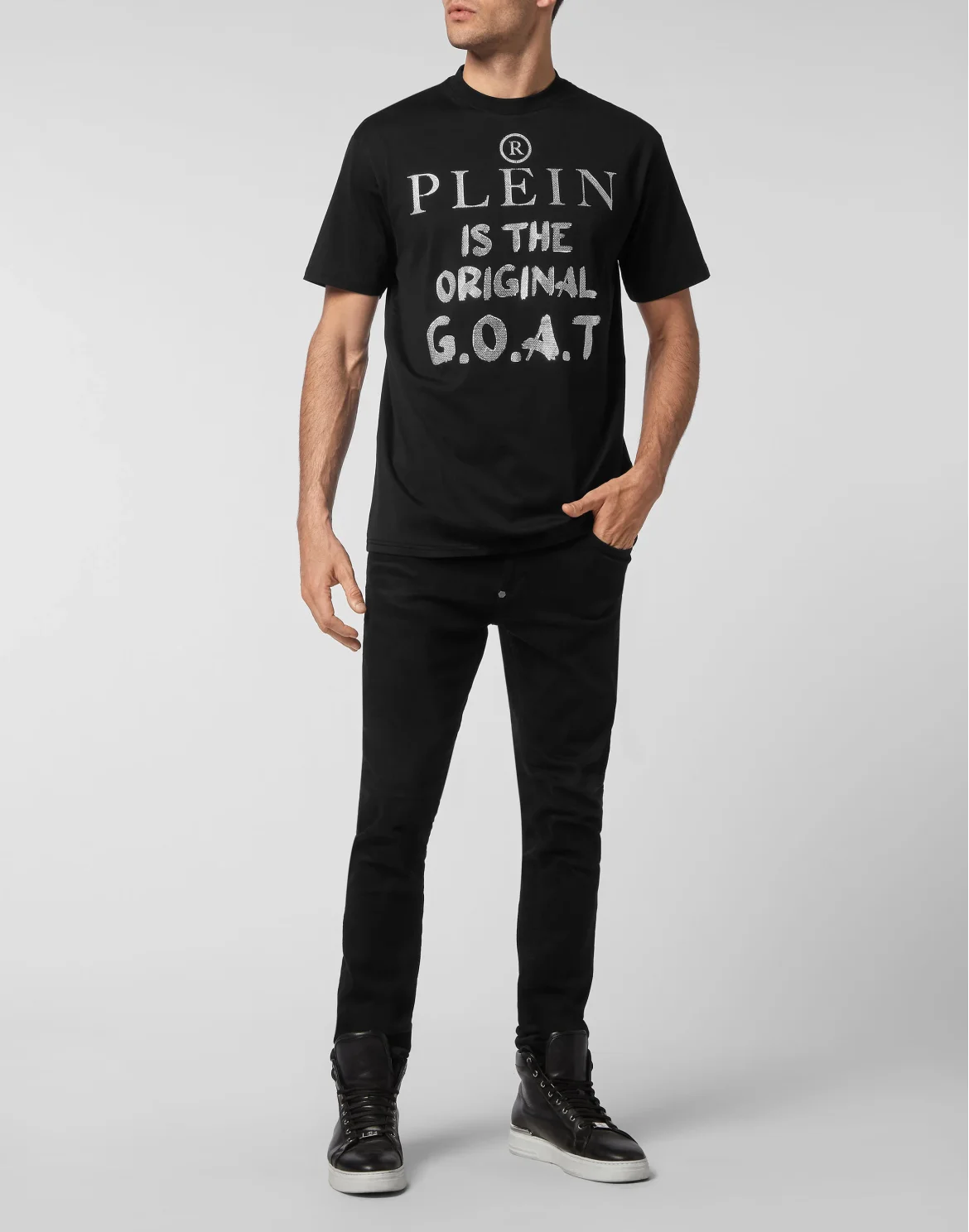 T-shirt Round Neck SS with Crystals, цвет: Черный