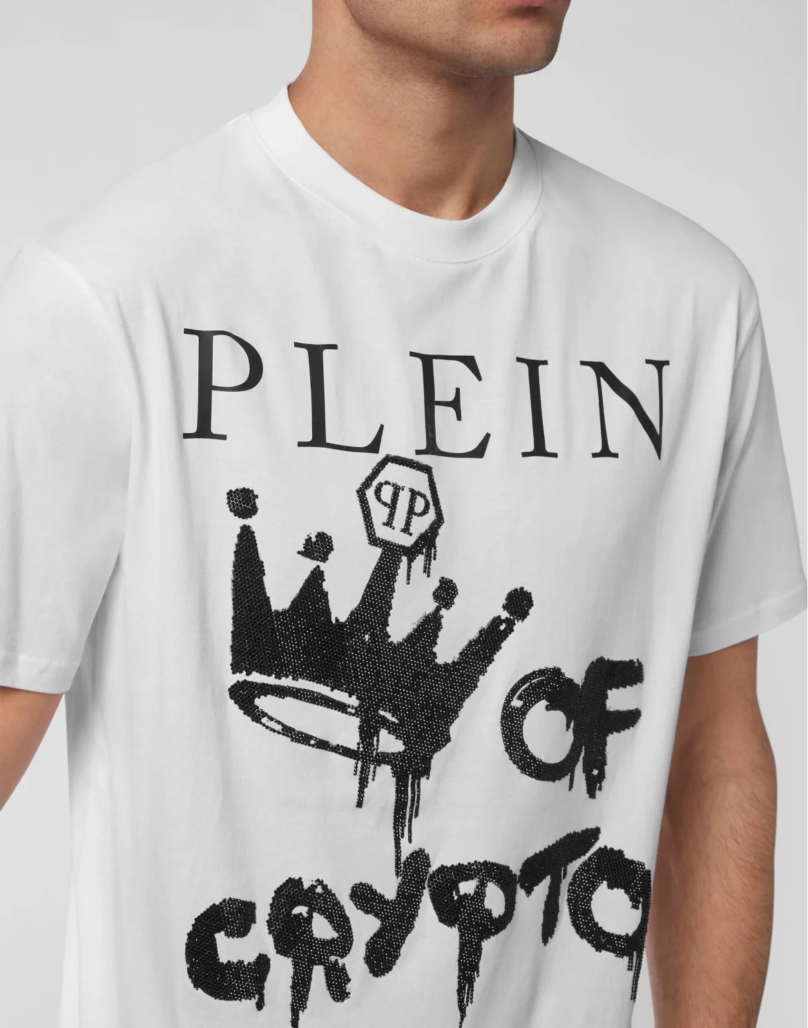 T-shirt Round Neck SS with Crystals, цвет: Белый