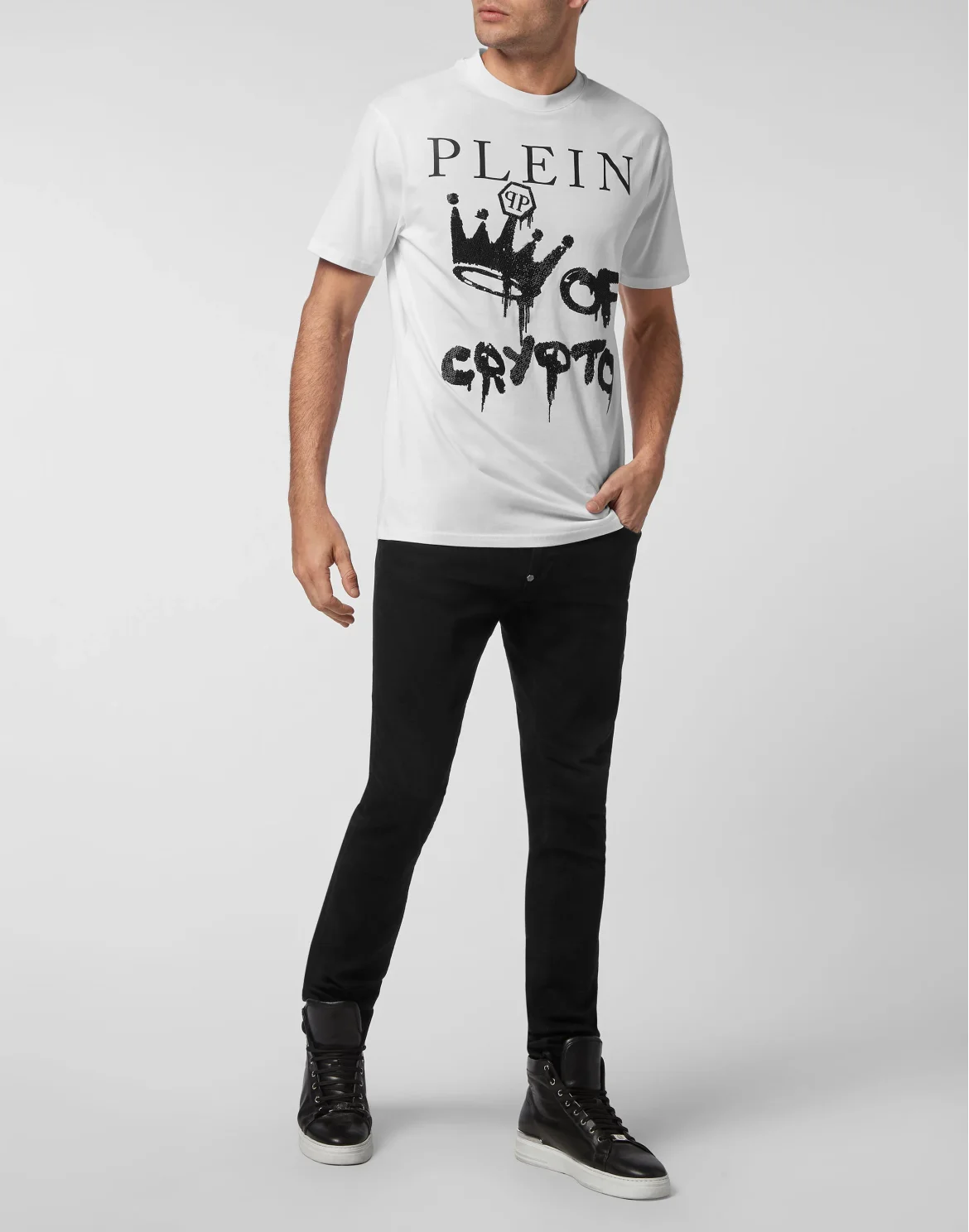 T-shirt Round Neck SS with Crystals, цвет: Белый