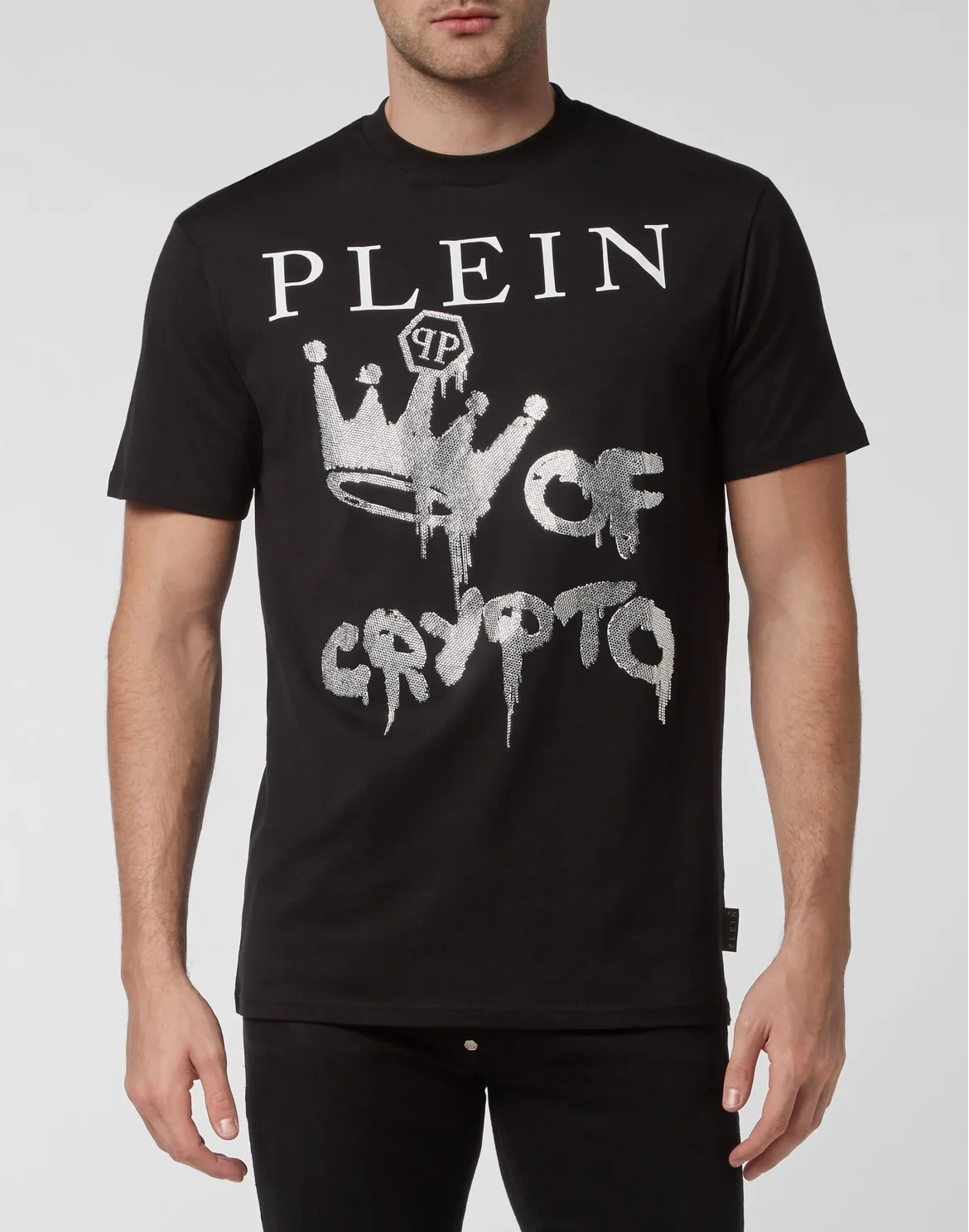 T-shirt Round Neck SS with Crystals, цвет: Черный