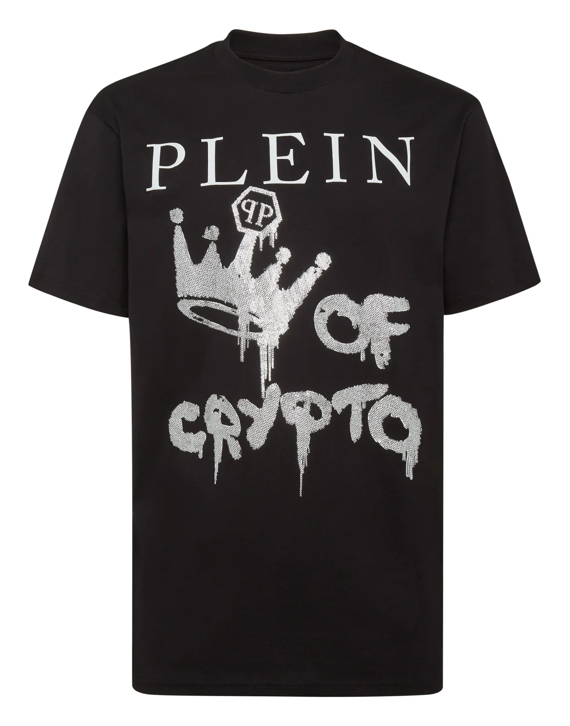 T-shirt Round Neck SS with Crystals, цвет: Черный