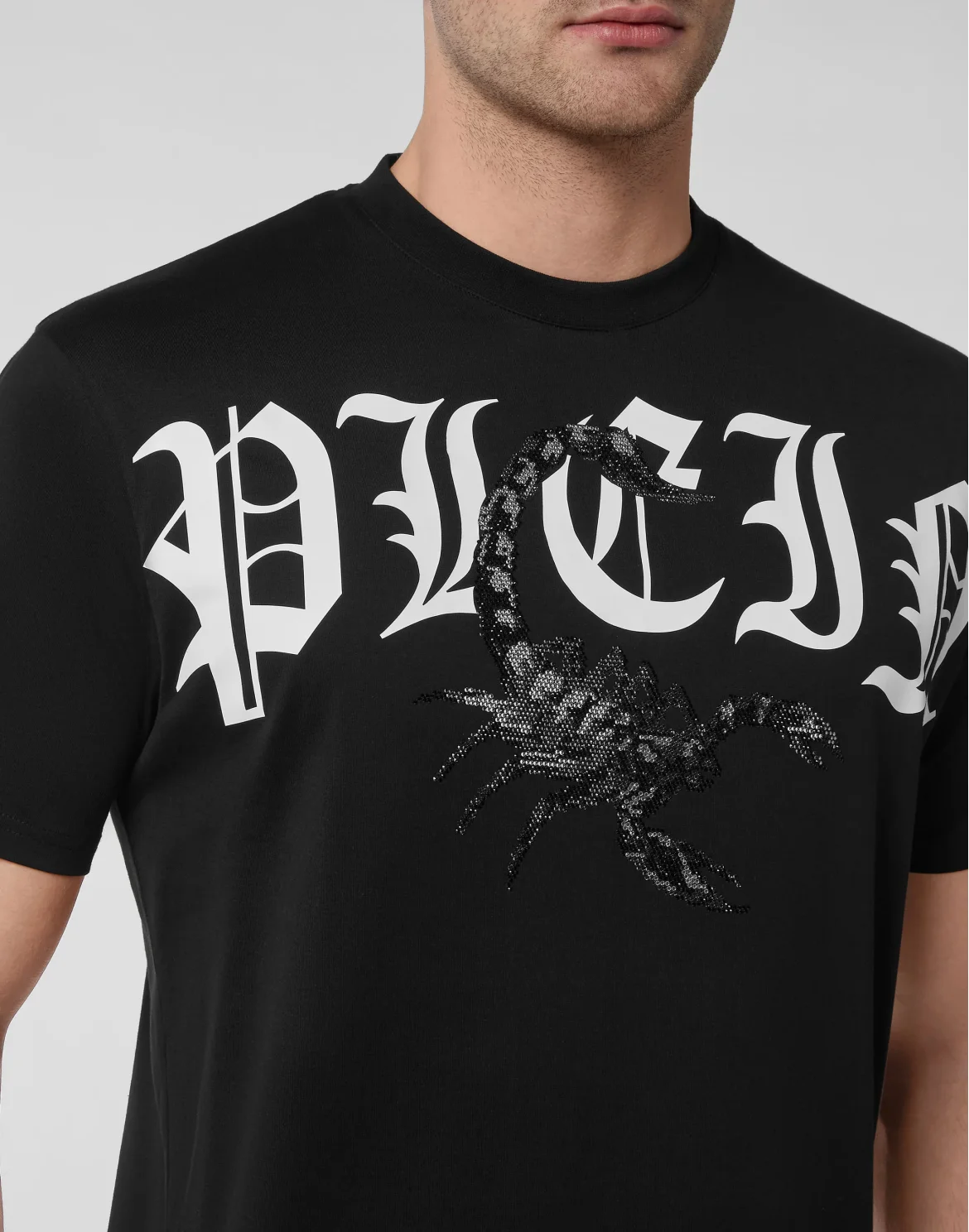 T-shirt Round Neck SS Scorpion with Crystals, цвет: Черный