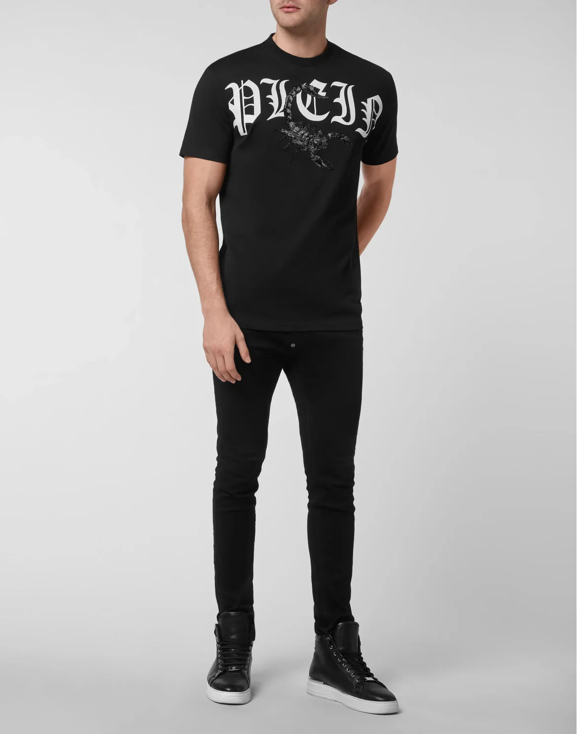 T-shirt Round Neck SS Scorpion with Crystals, цвет: Черный