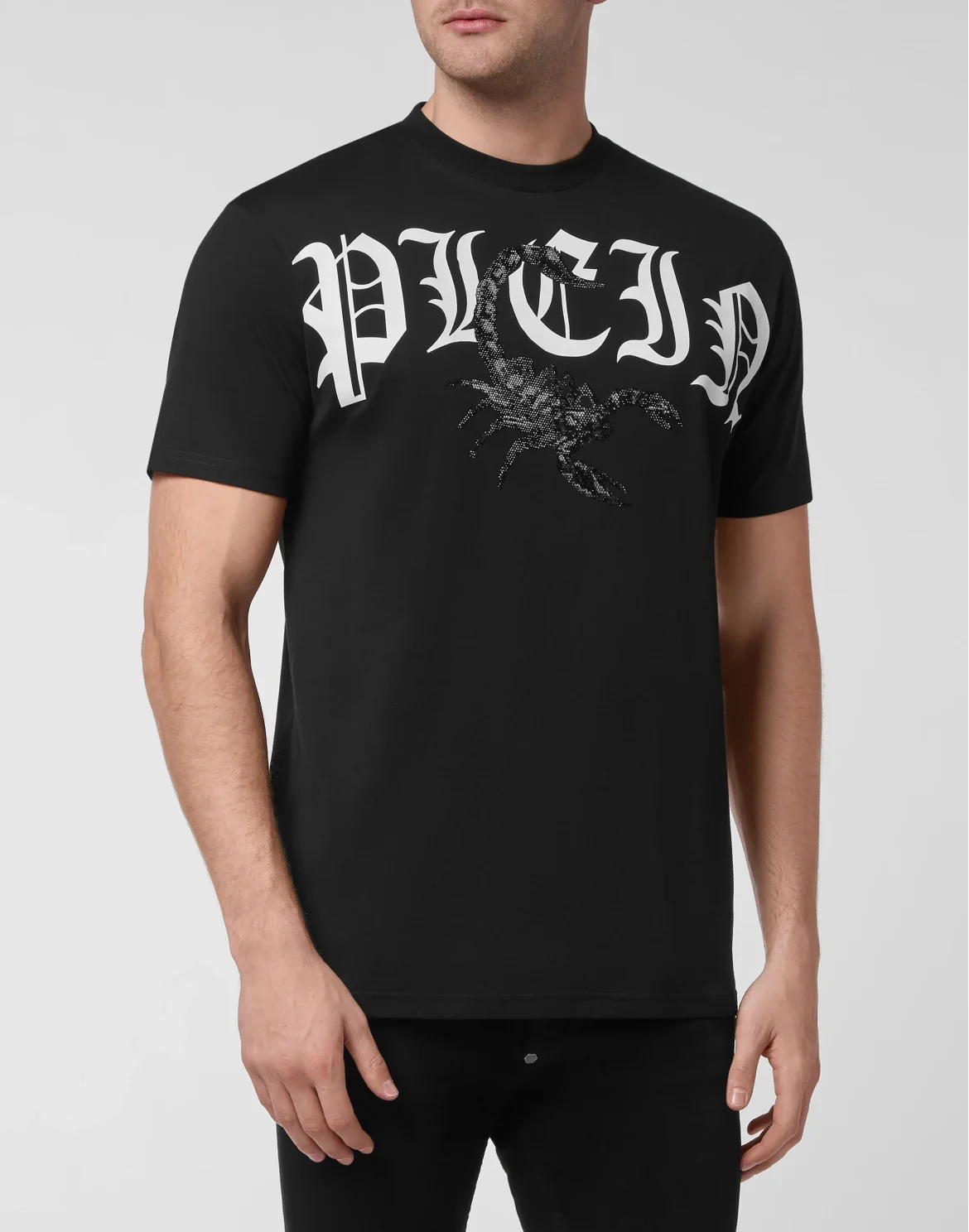 T-shirt Round Neck SS Scorpion with Crystals, цвет: Черный