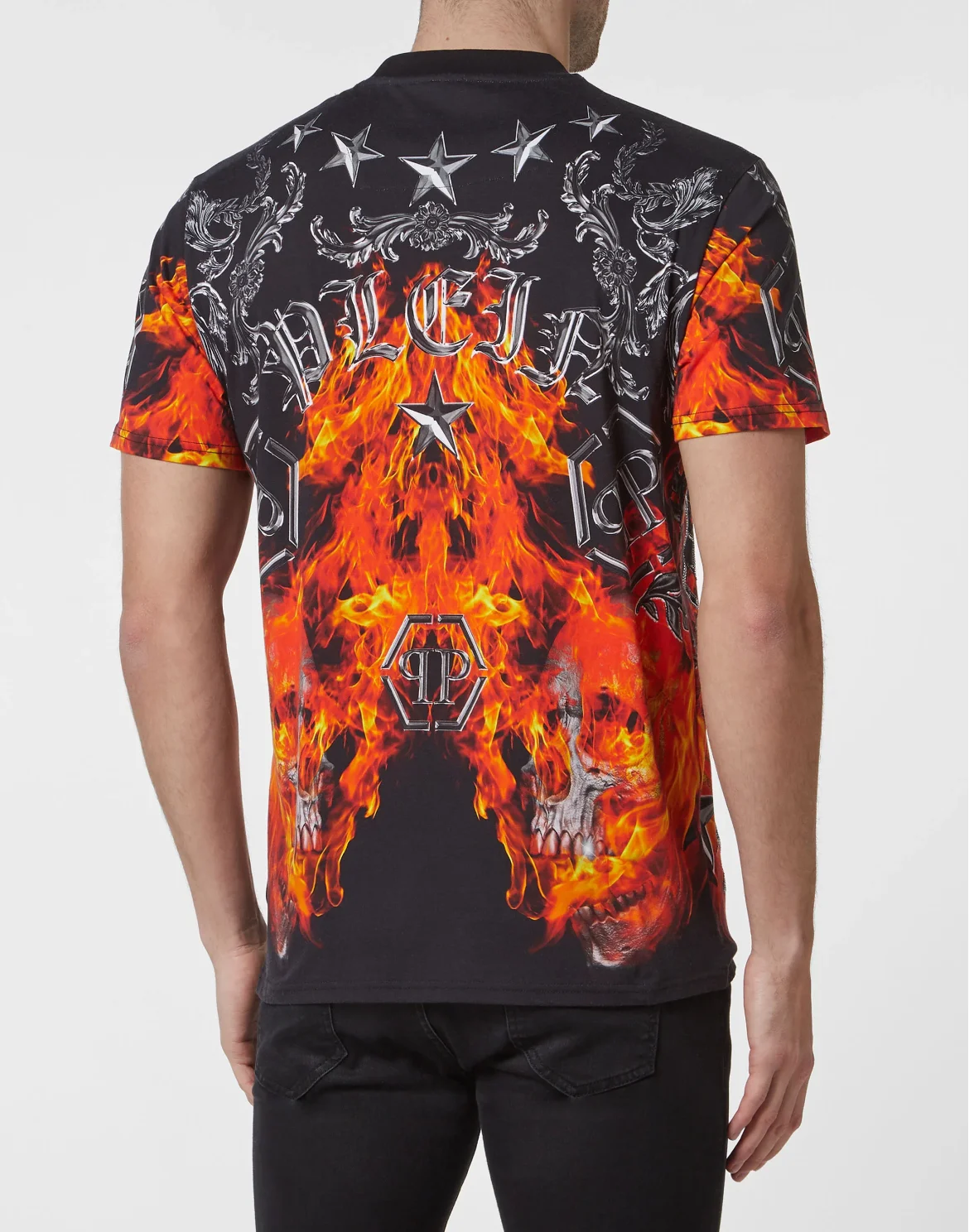 T-shirt Round Neck SS Oversize with Crystals, цвет: Черный