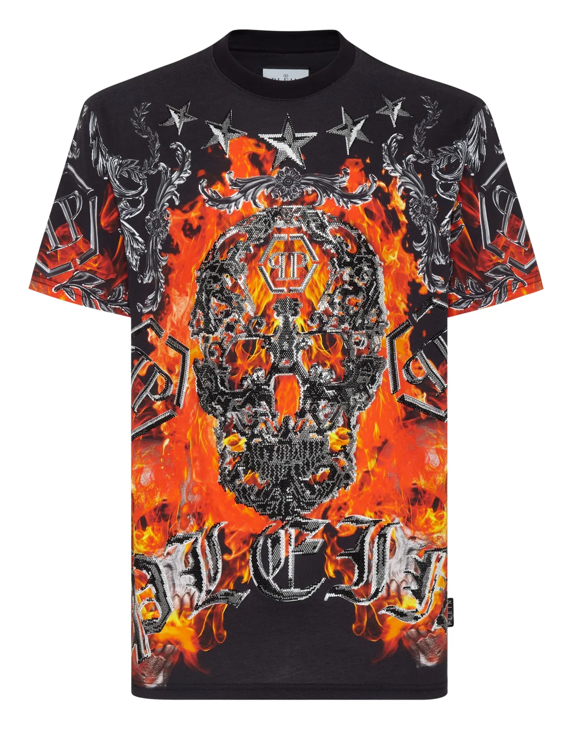 T-shirt Round Neck SS Oversize with Crystals, цвет: Черный