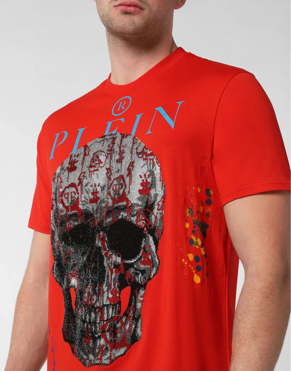 T-shirt Round Neck SS with Crystals, цвет: Красный