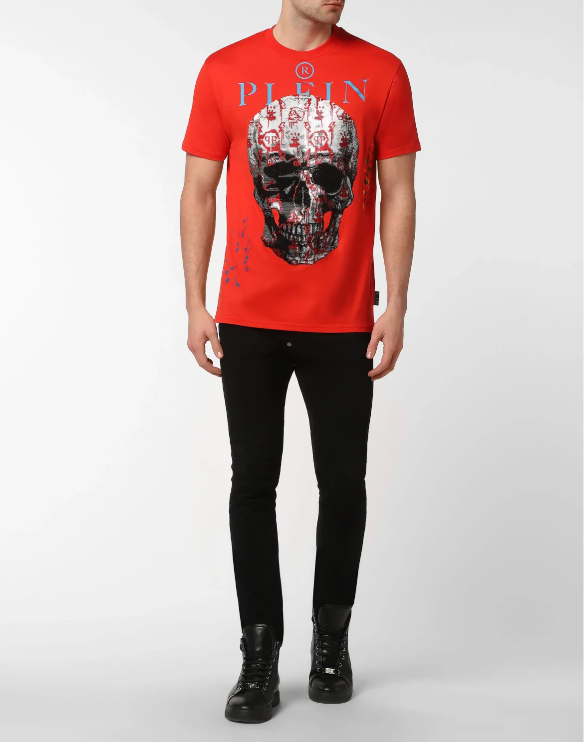 T-shirt Round Neck SS with Crystals, цвет: Красный