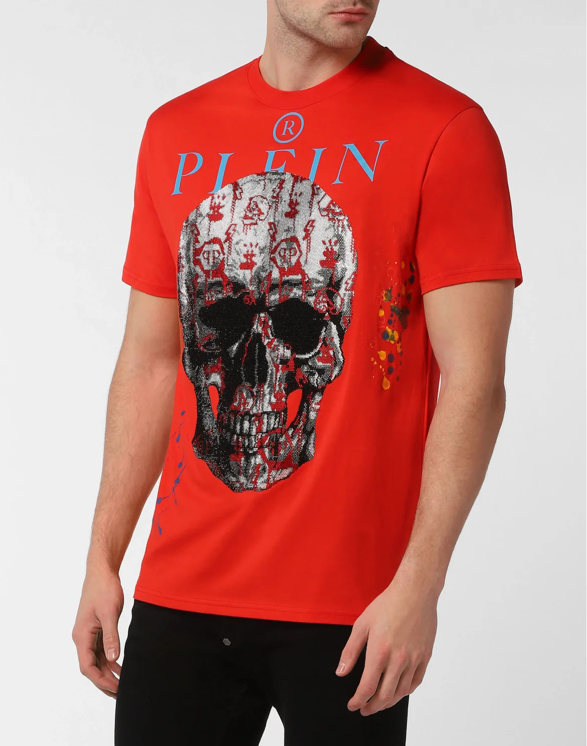 T-shirt Round Neck SS with Crystals, цвет: Красный