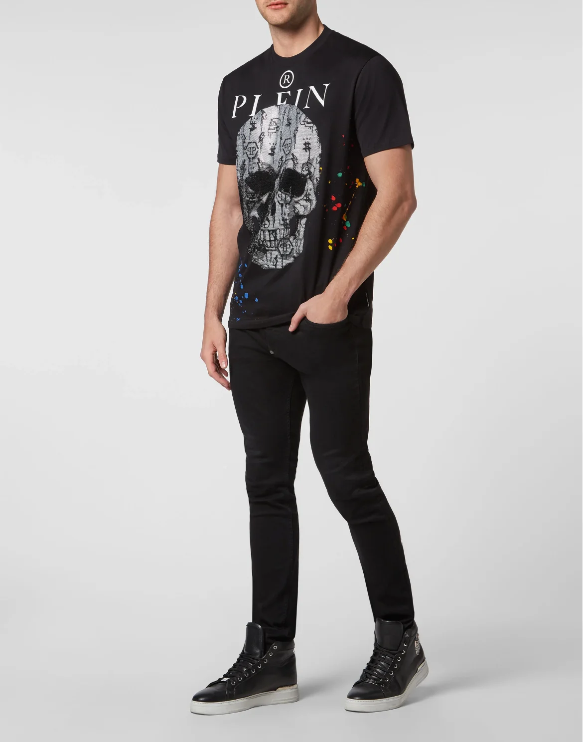 T-shirt Round Neck SS with Crystals, цвет: Черный