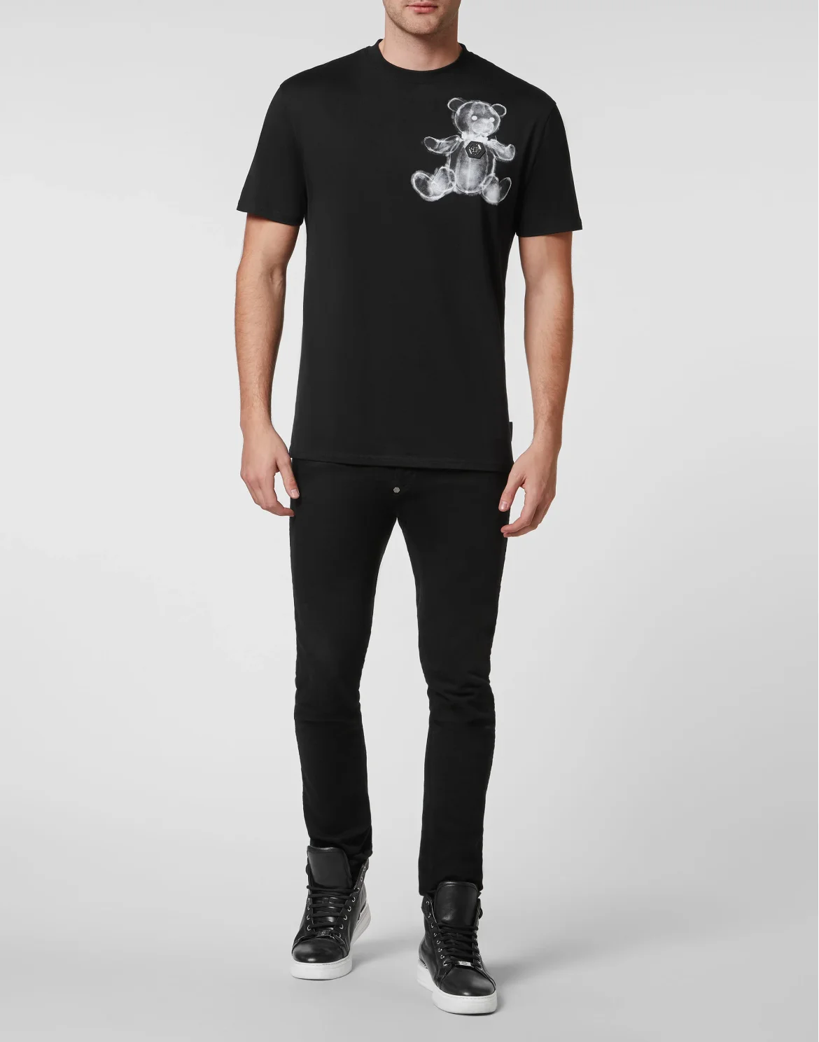 T-shirt Round Neck SS Teddy Bear, цвет: Черный