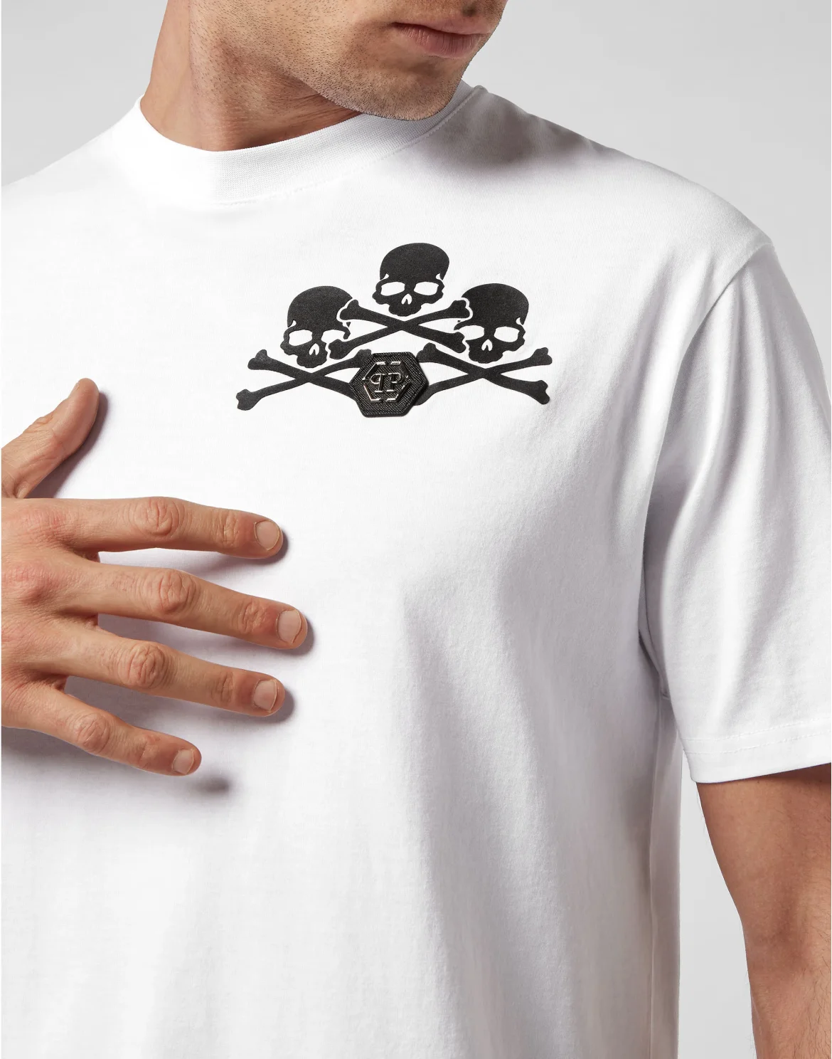 T-shirt Round Neck SS Skull, цвет: Белый