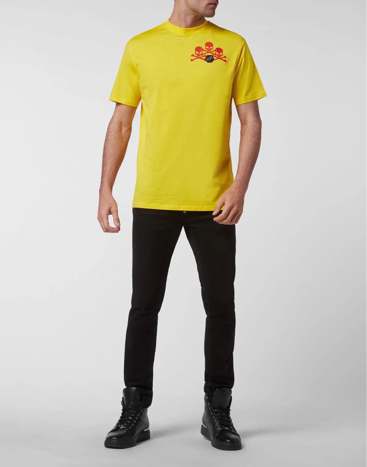 T-shirt Round Neck SS Skull, цвет: Желтый