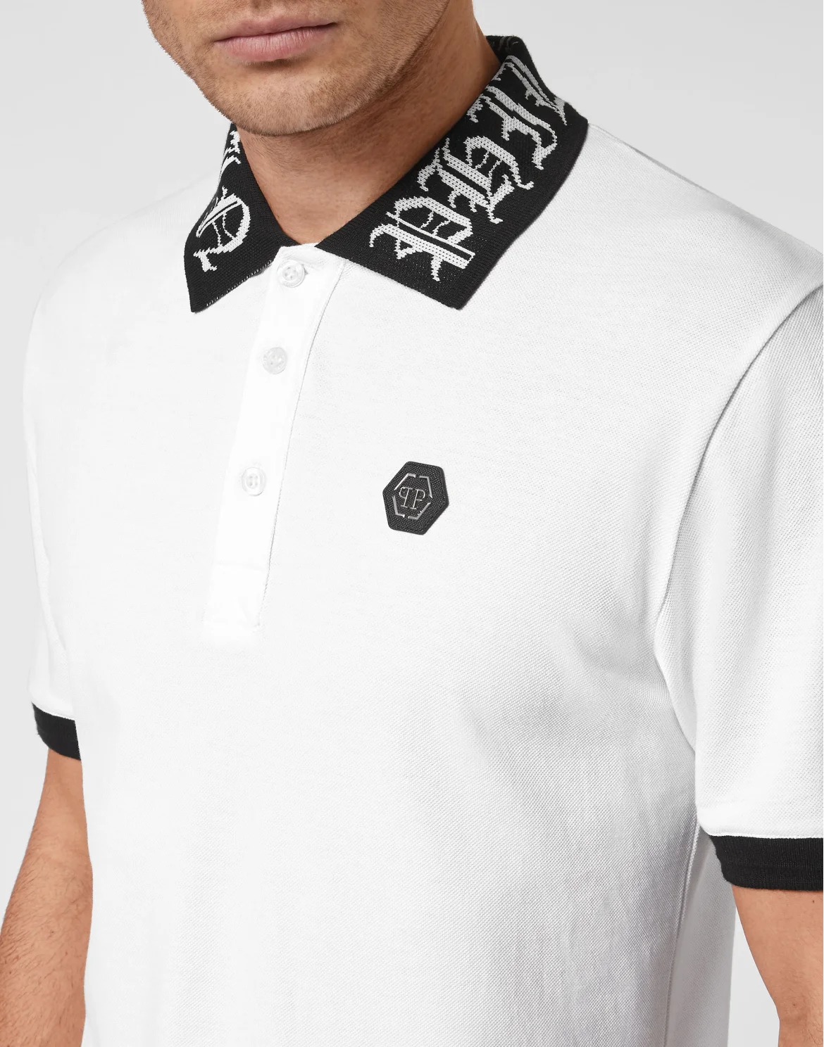 Slim Fit Polo SS Philipp Plein TM, цвет: Белый