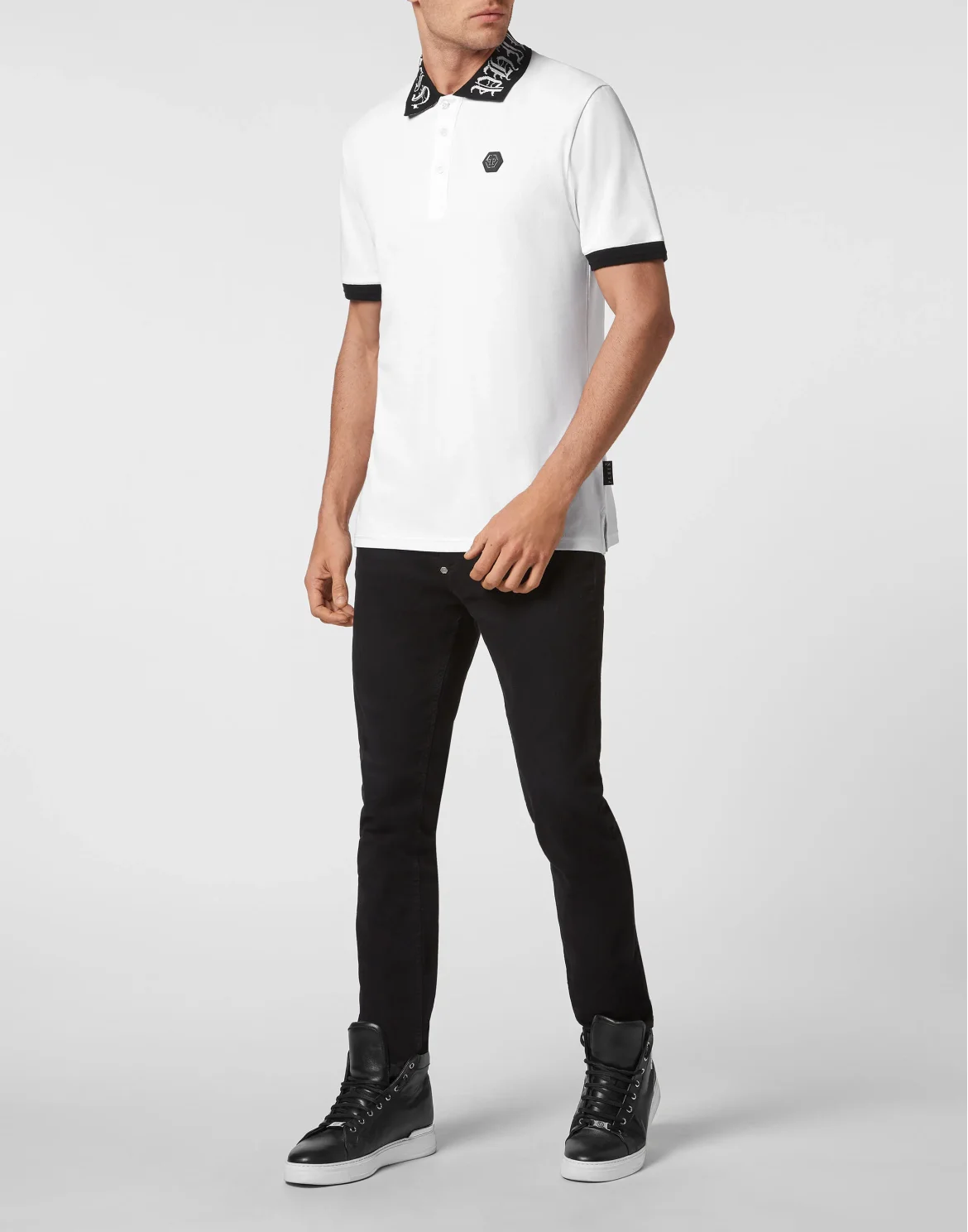 Slim Fit Polo SS Philipp Plein TM, цвет: Белый