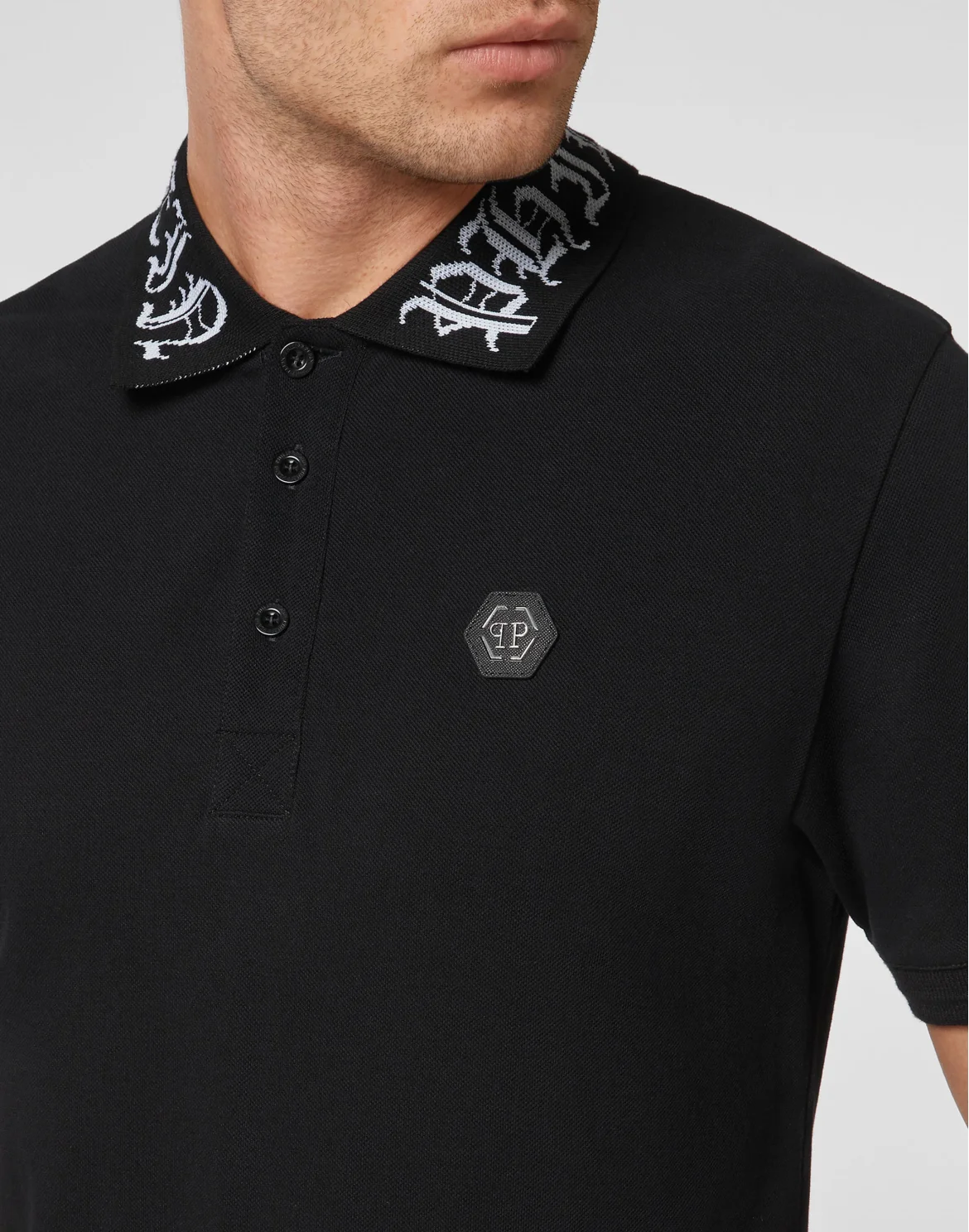 Slim Fit Polo SS Philipp Plein TM, цвет: Черный
