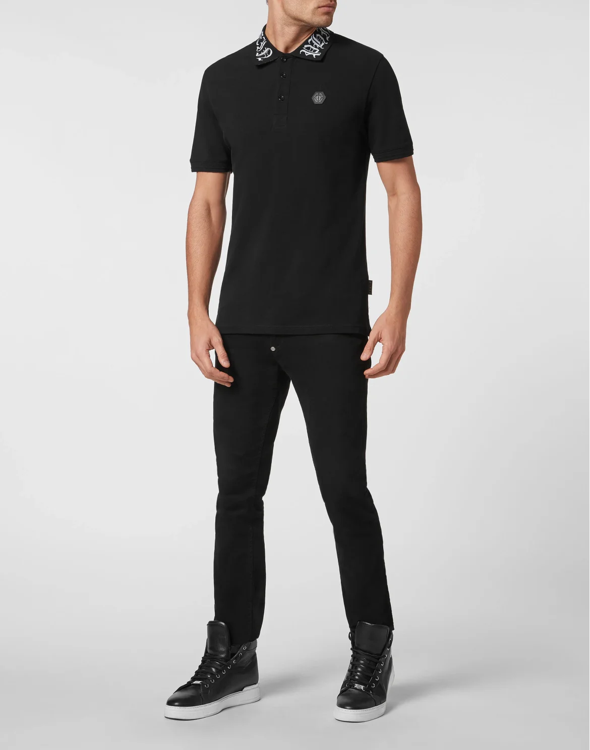 Slim Fit Polo SS Philipp Plein TM, цвет: Черный