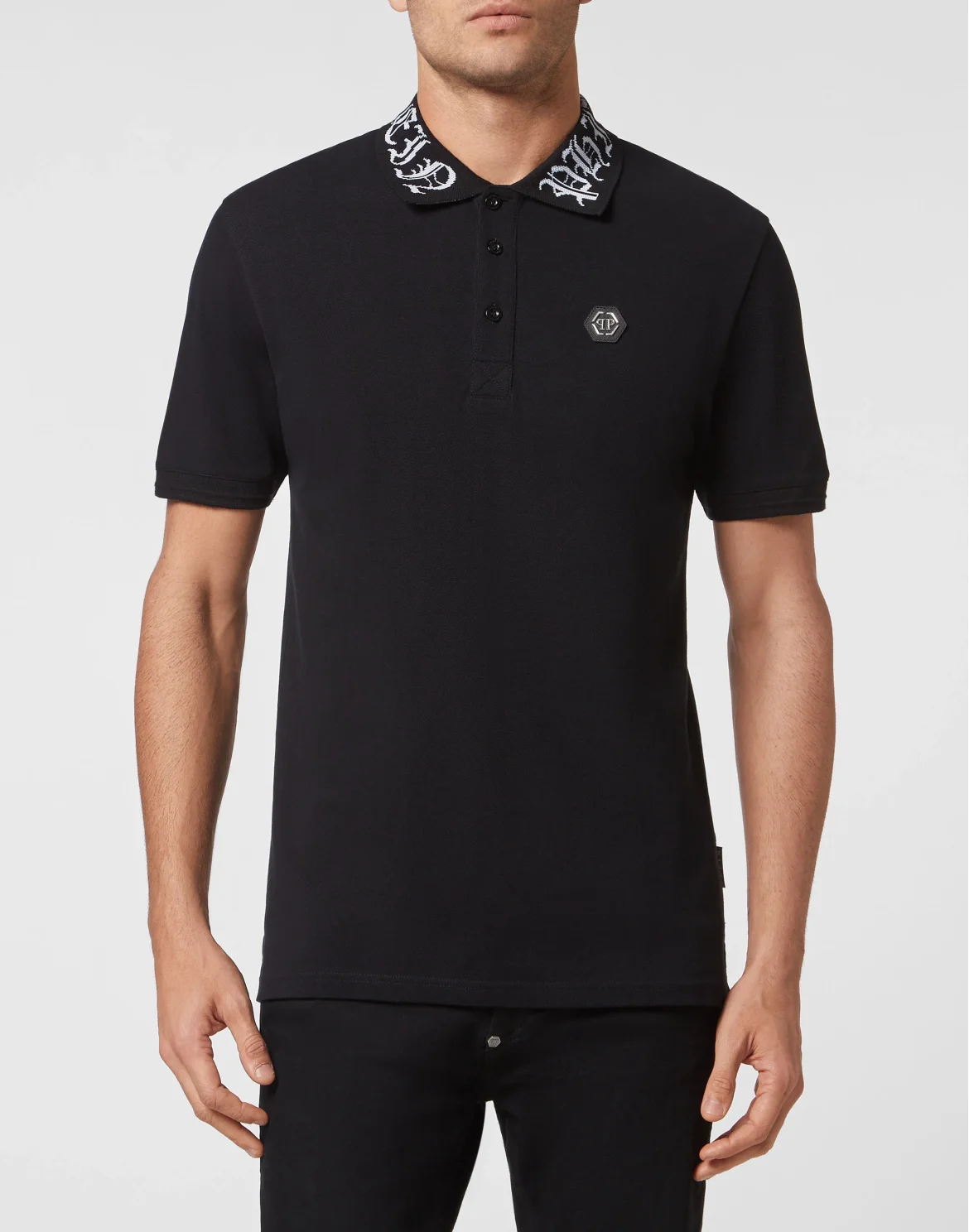 Slim Fit Polo SS Philipp Plein TM, цвет: Черный