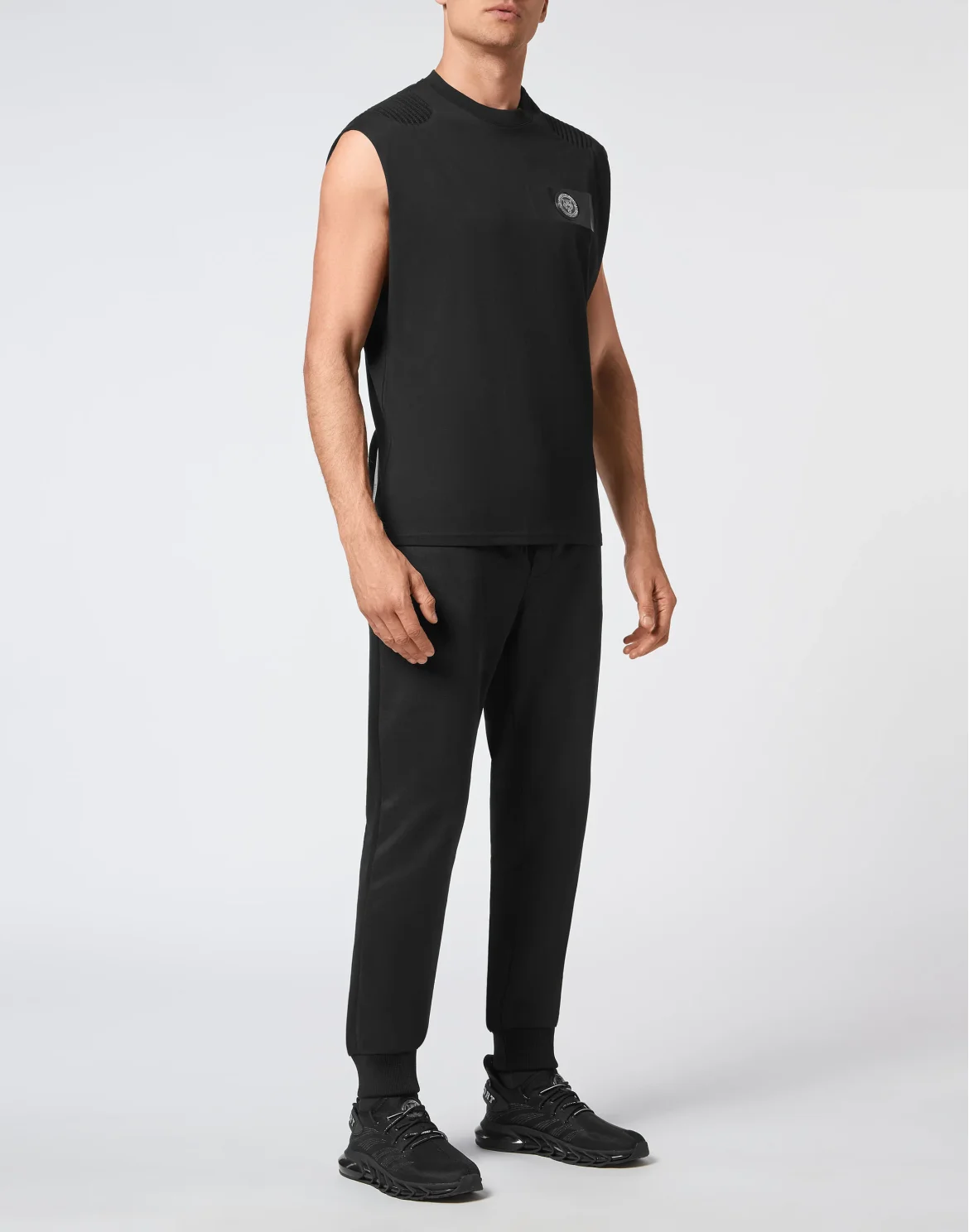 T-shirt Round Neck Sleeveless, цвет: Черный