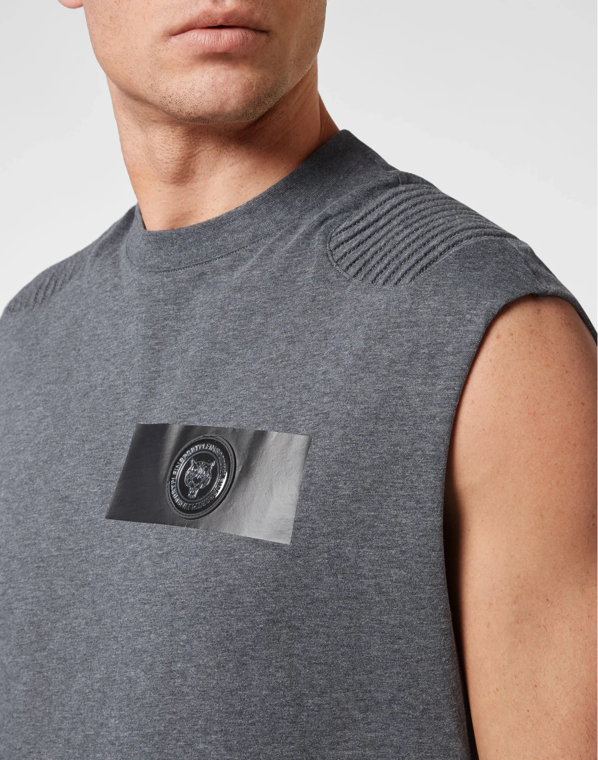 T-shirt Round Neck Sleeveless, цвет: Серый