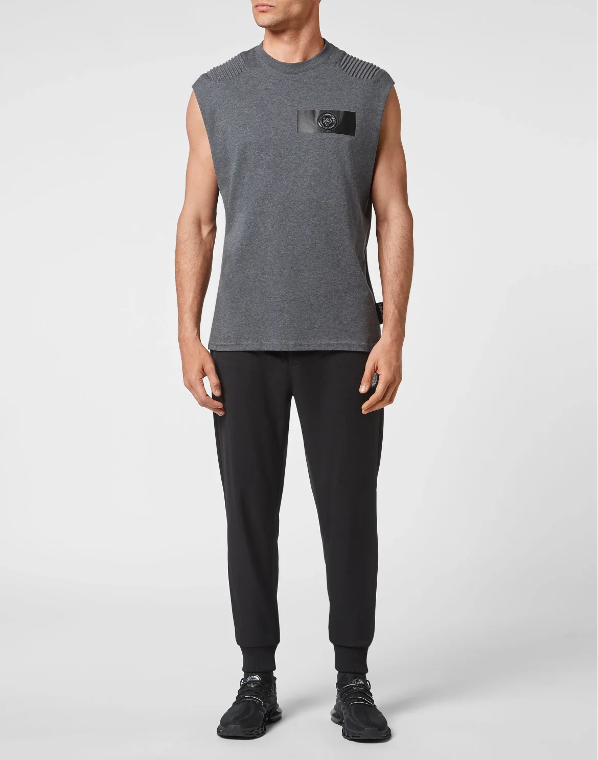 T-shirt Round Neck Sleeveless, цвет: Серый